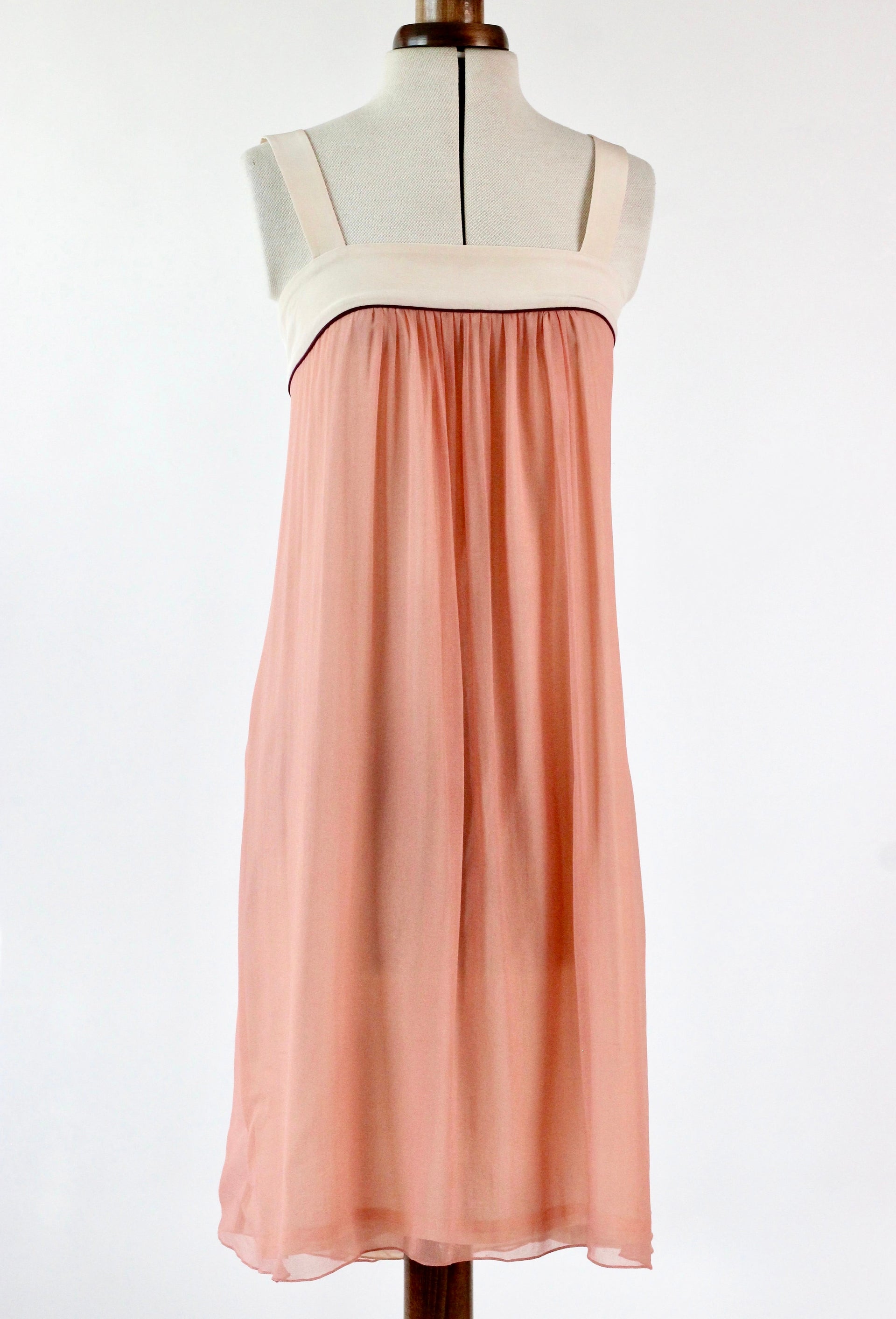 Pale Pink Silk Chiffon Dress - 1920s Inspired // Size S/M