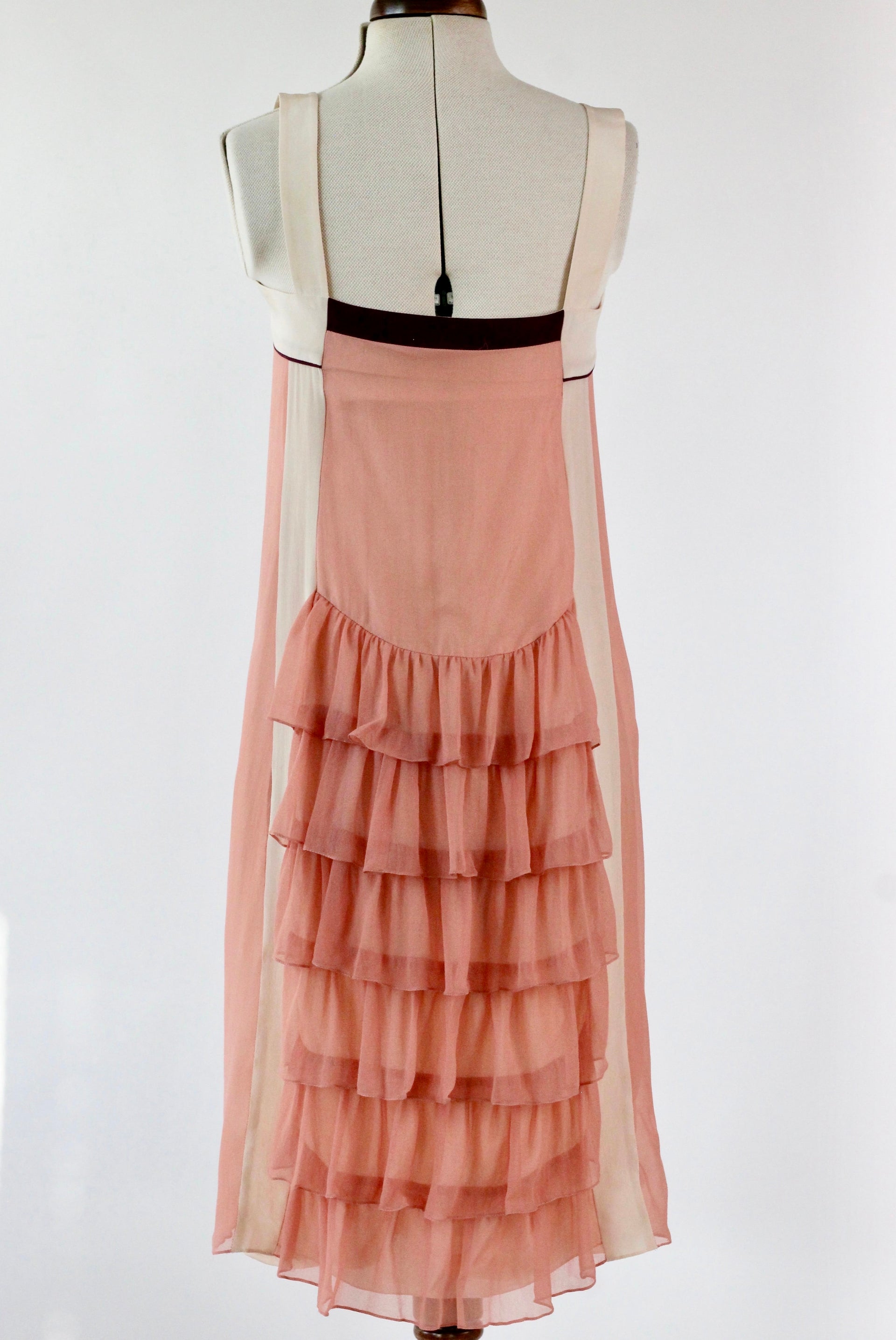 Pale Pink Silk Chiffon Dress - 1920s Inspired // Size S/M