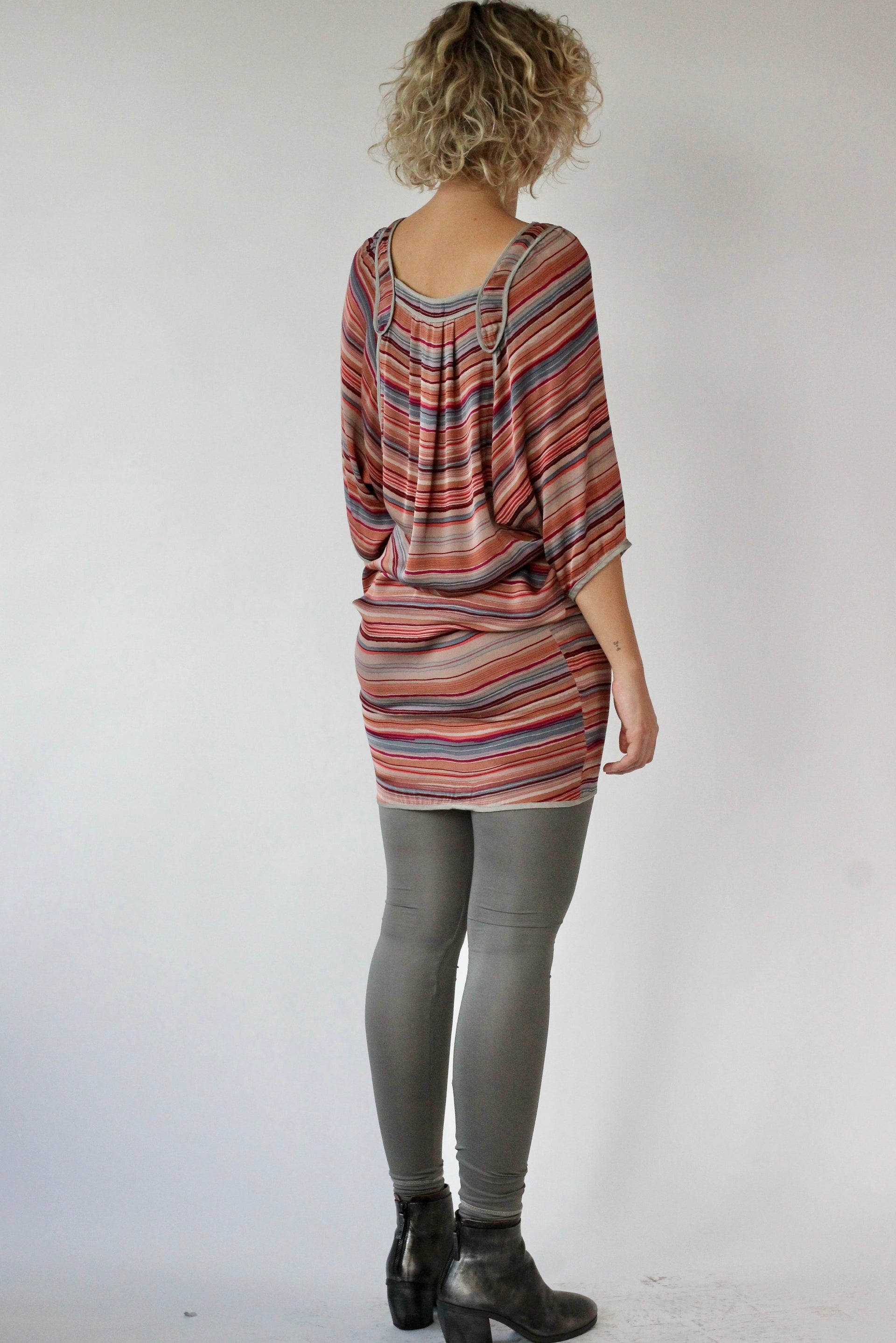 Y2K Vintage Multi Colored Mini Silk Dress//Danish Design//Size S