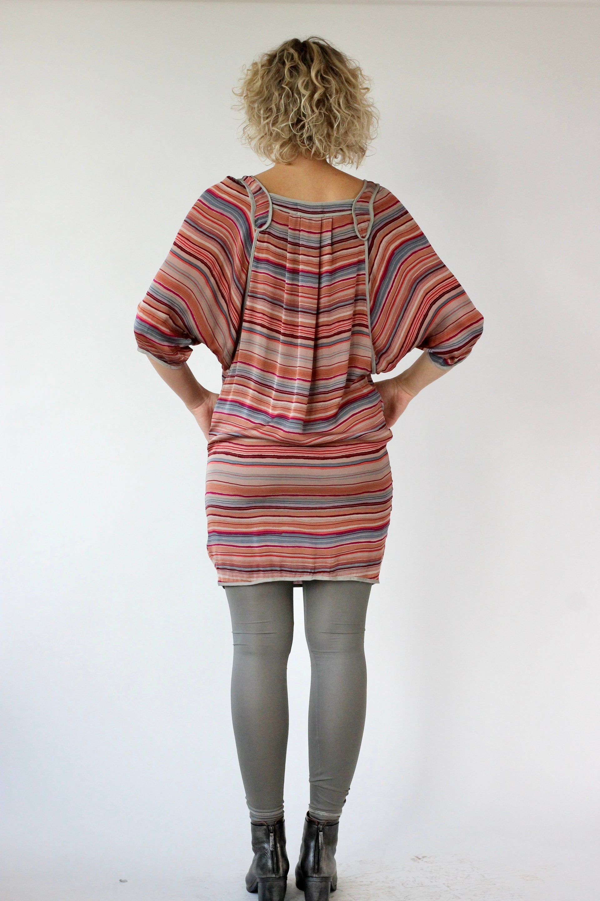 Y2K Vintage Multi Colored Mini Silk Dress//Danish Design//Size S