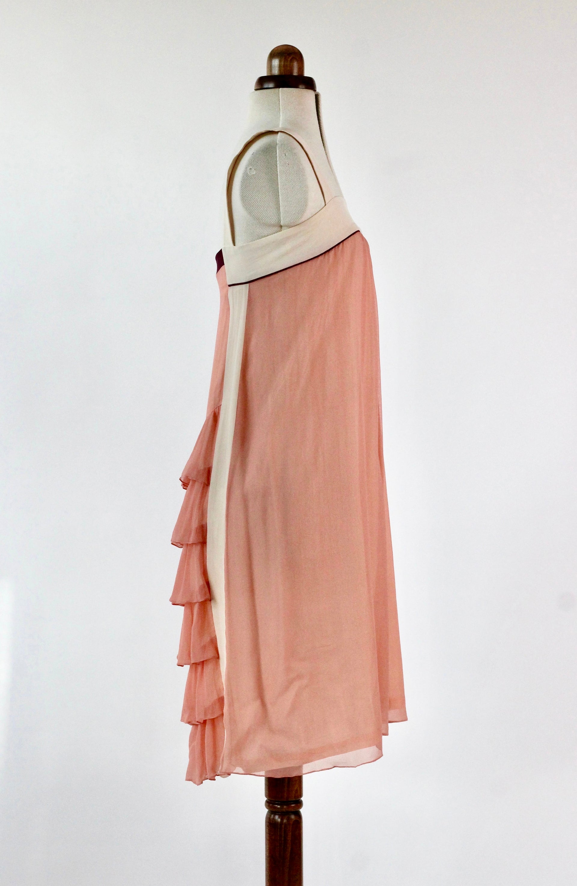 Pale Pink Silk Chiffon Dress - 1920s Inspired // Size S/M