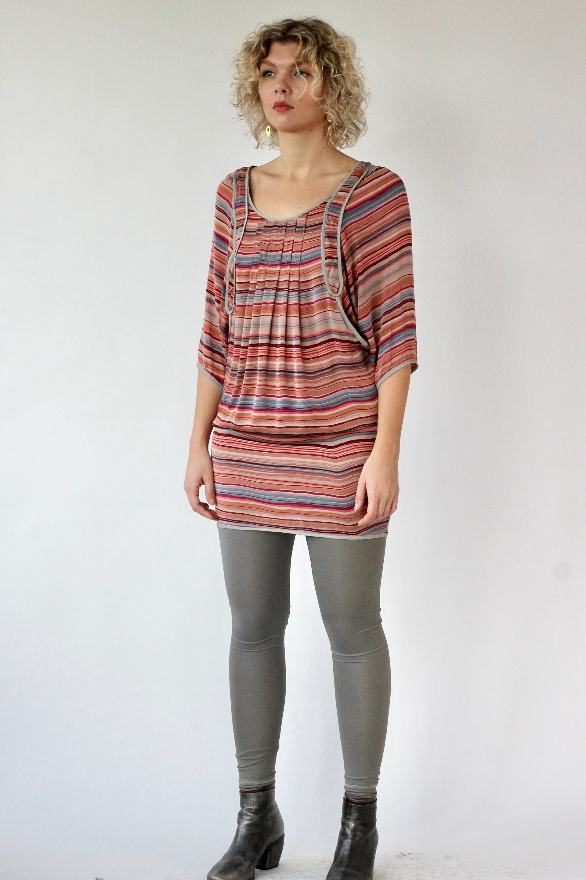 Y2K Vintage Multi Colored Mini Silk Dress//Danish Design//Size S