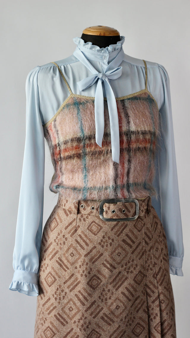 1990s Vintage Tricot Knit Top//Size S