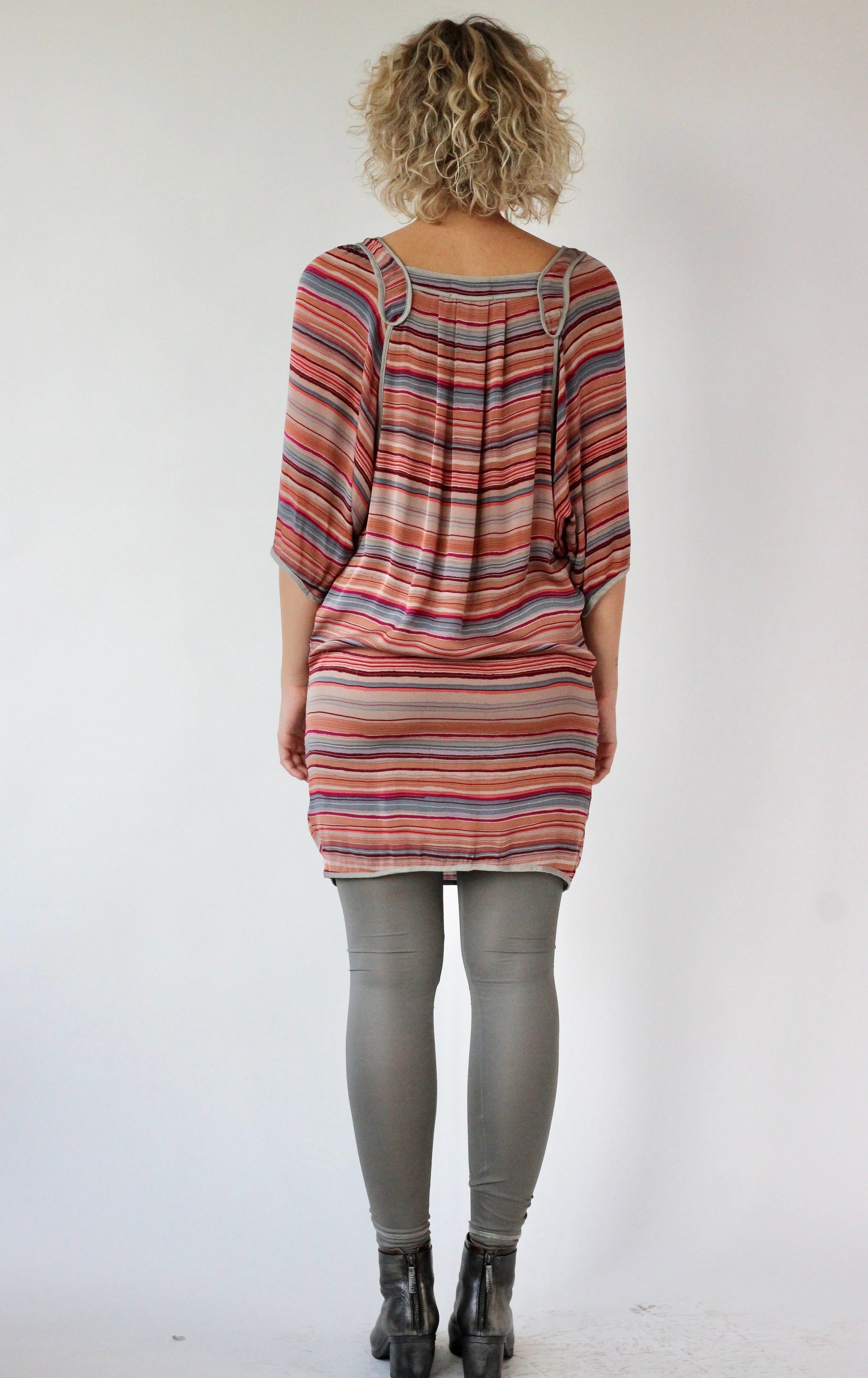 Y2K Vintage Multi Colored Mini Silk Dress//Danish Design//Size S