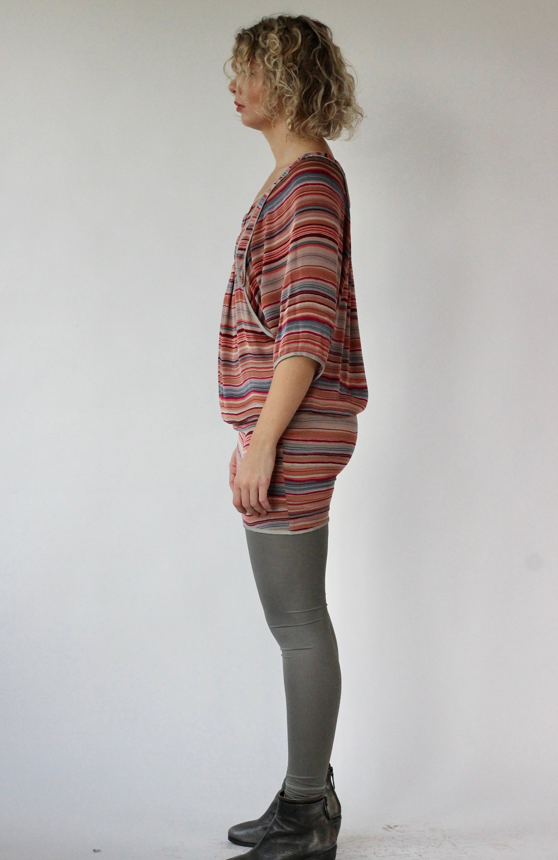 Y2K Vintage Multi Colored Mini Silk Dress//Danish Design//Size S