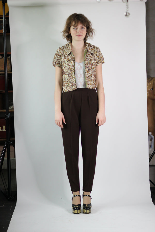 Y2K Vintage Short Sleeved Jacket with 3D Flowers//Danish Design //Size M