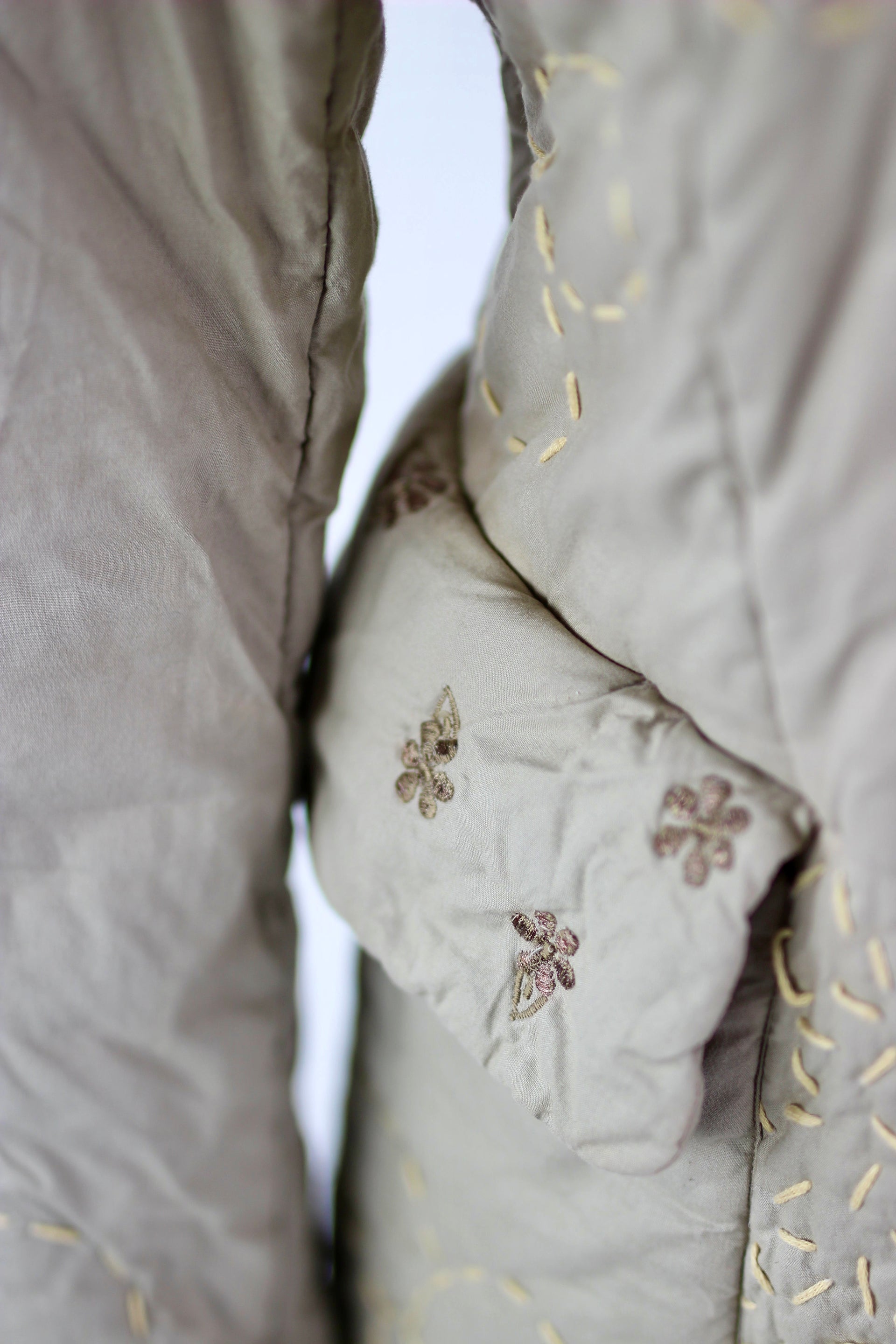 Y2K Quilted Camel/Grey Cotton Coat//Danish Design //Size M/L