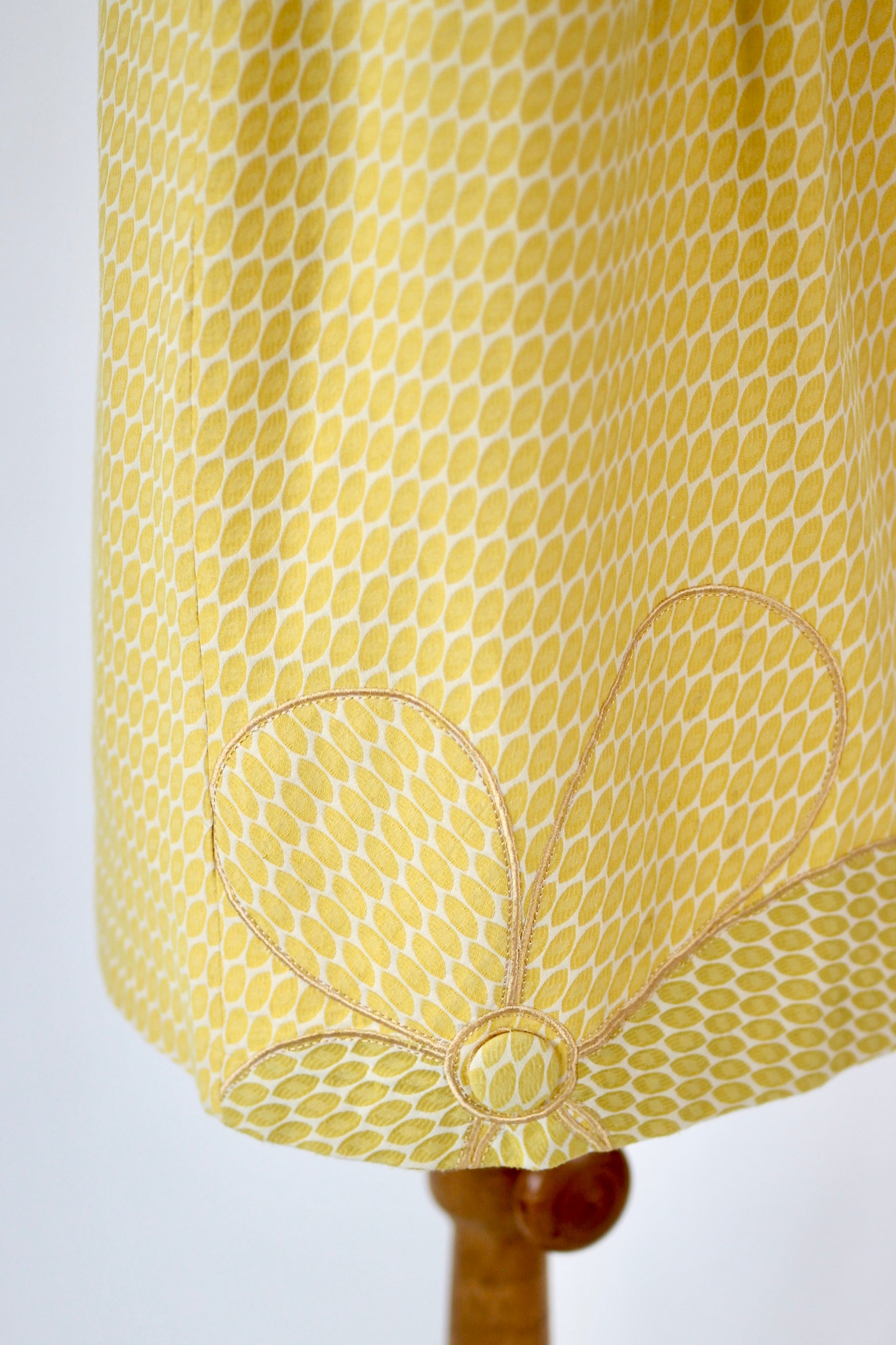 Vintage White Mod Dress with Yellow Dots //Size M