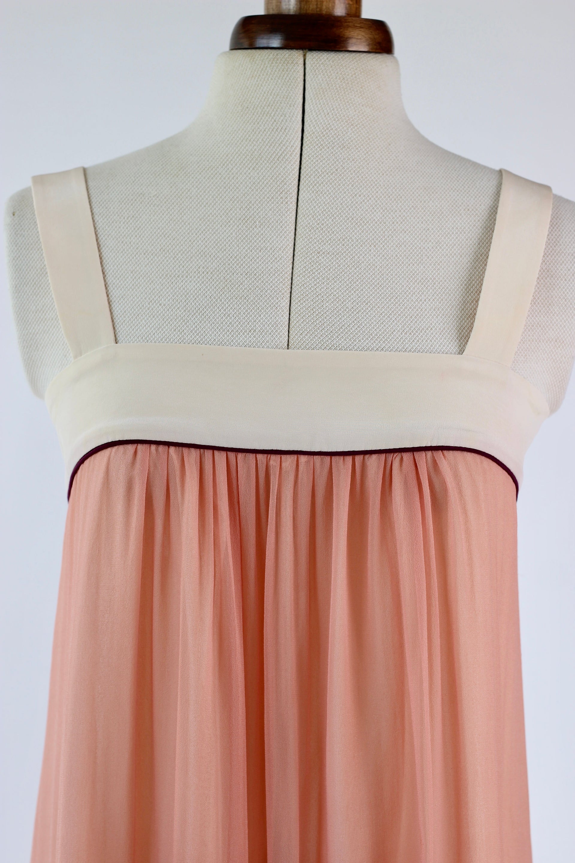 Pale Pink Silk Chiffon Dress - 1920s Inspired // Size S/M