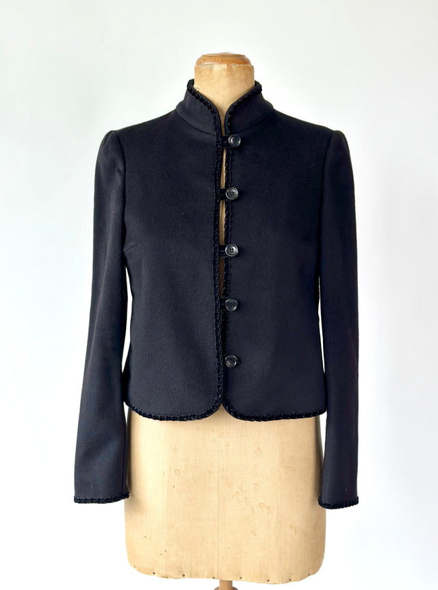 Vintage Black Wool Blazer/Coat // Size S/M