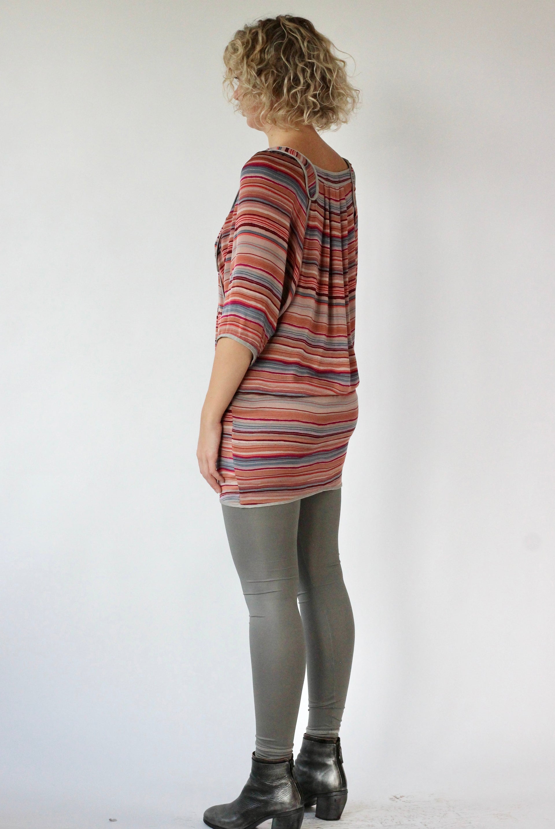 Y2K Vintage Multi Colored Mini Silk Dress//Danish Design//Size S