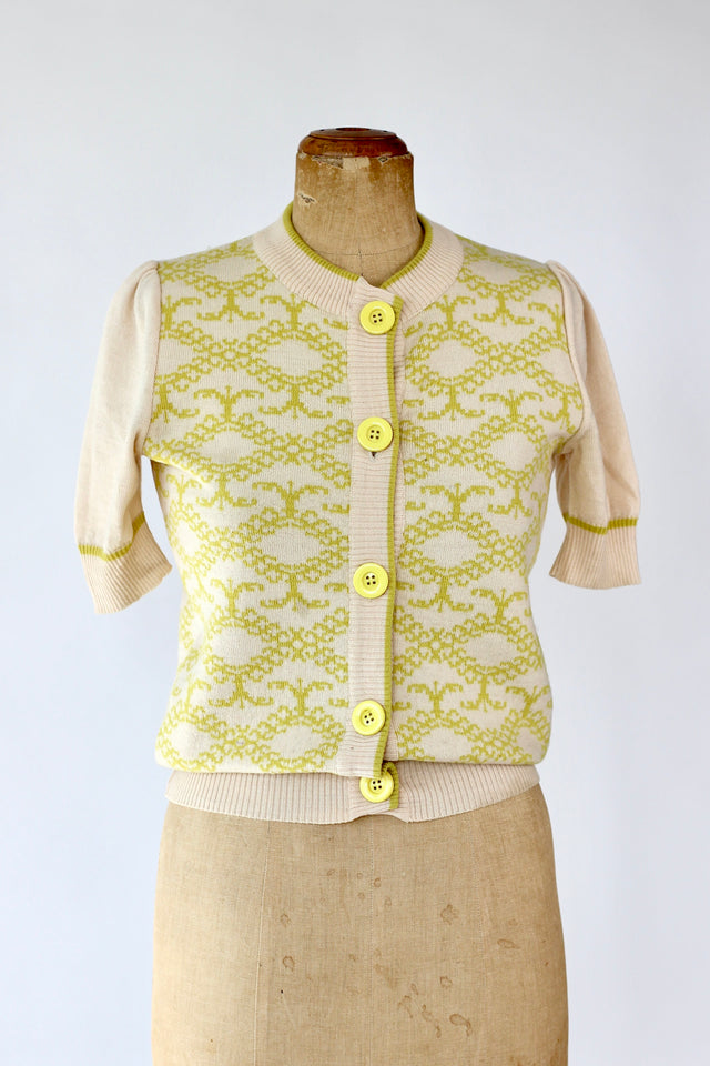 Y2K Vintage Short Sleeved Cardigan//Danish Design //Size S/M