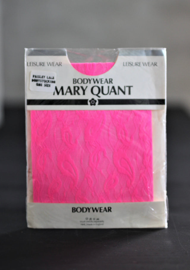 1980s Pink Paisley Lace Bodysuit//Size XS-M