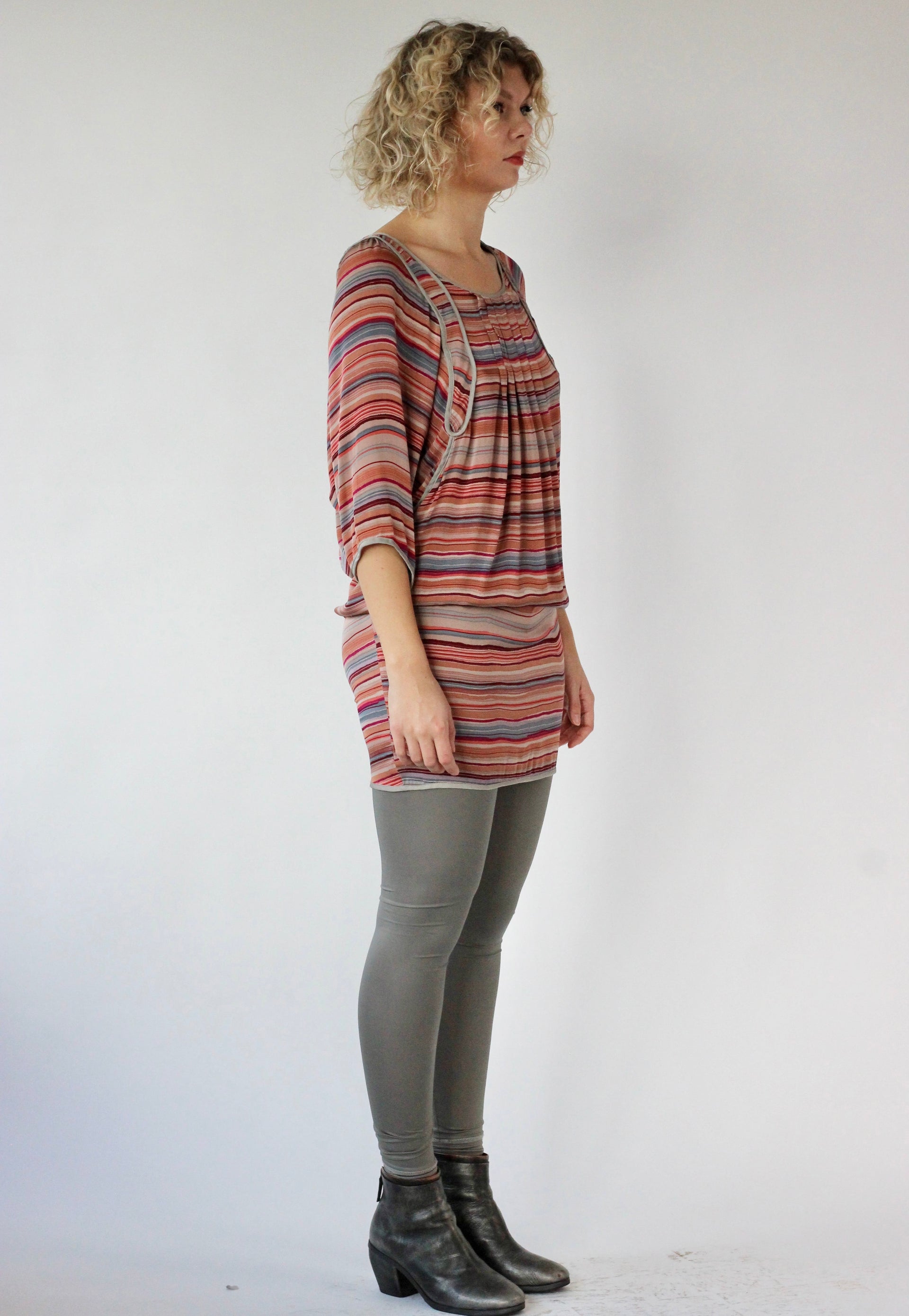Y2K Vintage Multi Colored Mini Silk Dress//Danish Design//Size S