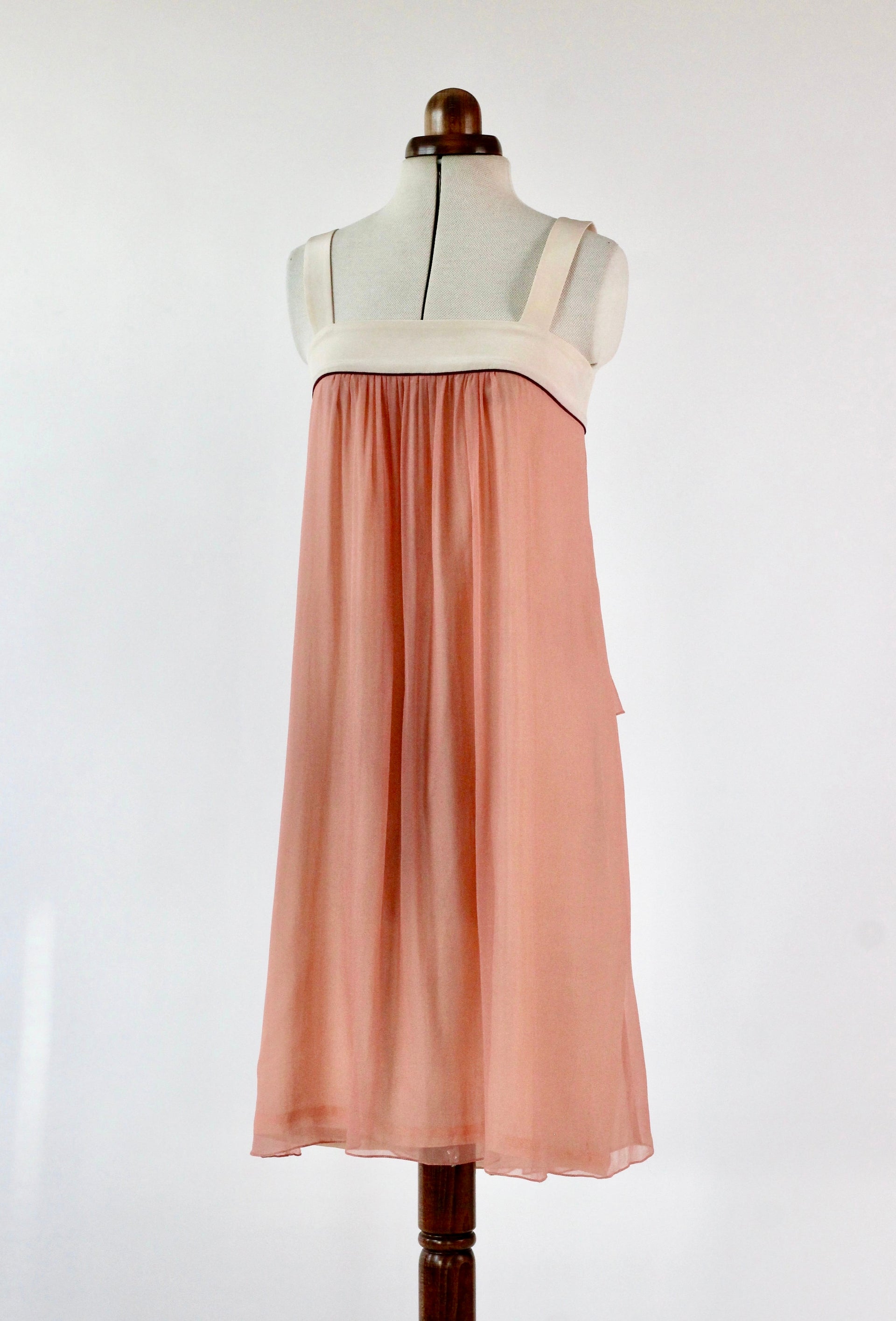 Pale Pink Silk Chiffon Dress - 1920s Inspired // Size S/M