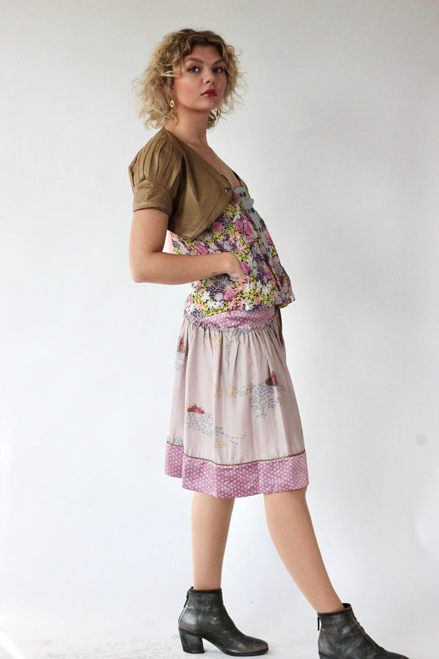 Y2K Vintage Purple Silk Skirt//Danish Design//Size S