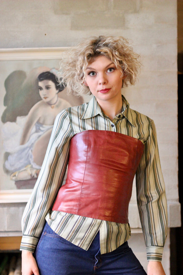 1970s Vintage Striped Women's Shirt//Size S/M