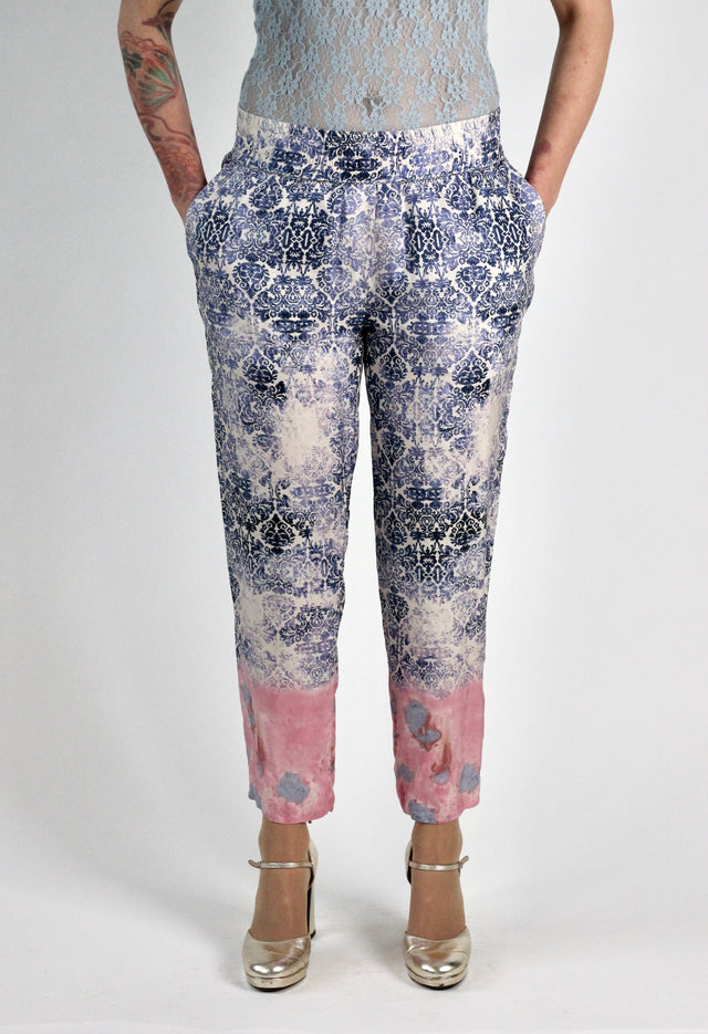 Vintage Low-waisted Silk Pants // Danish Design // Size M