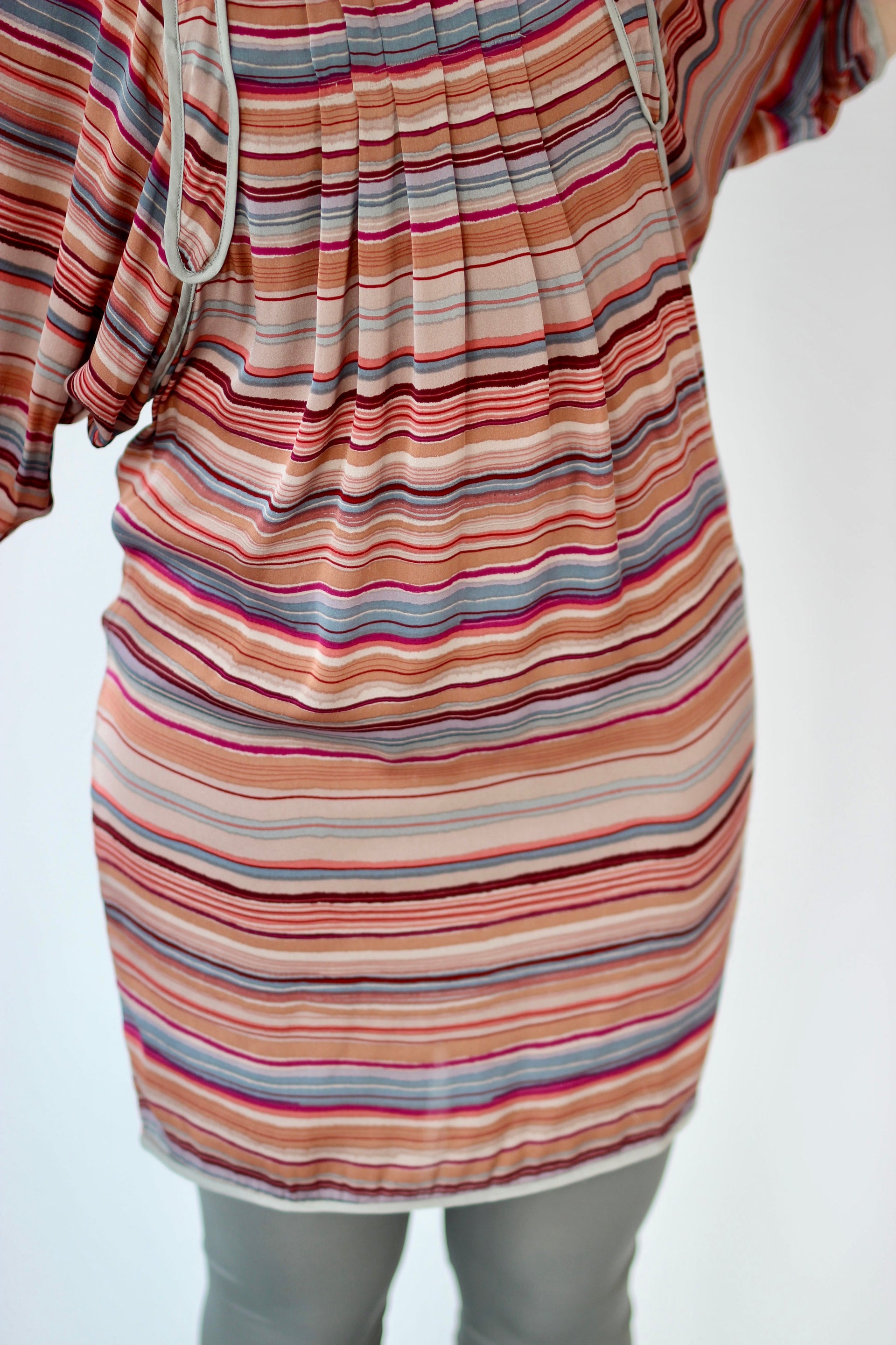 Y2K Vintage Multi Colored Mini Silk Dress//Danish Design//Size S
