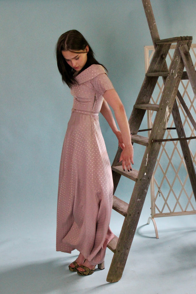 1940s Pale Pink Evening Gown//Size XS