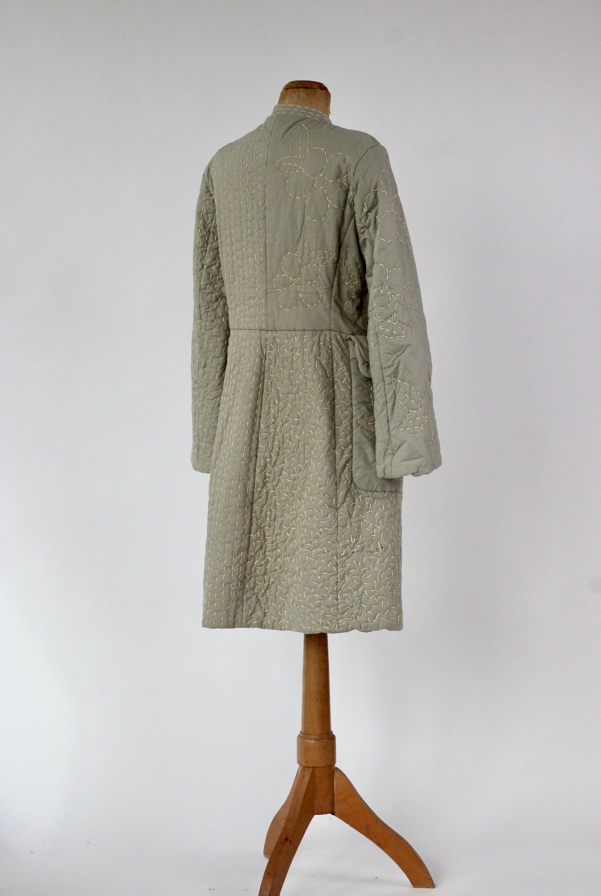 Y2K Quilted Camel/Grey Cotton Coat//Danish Design //Size M/L