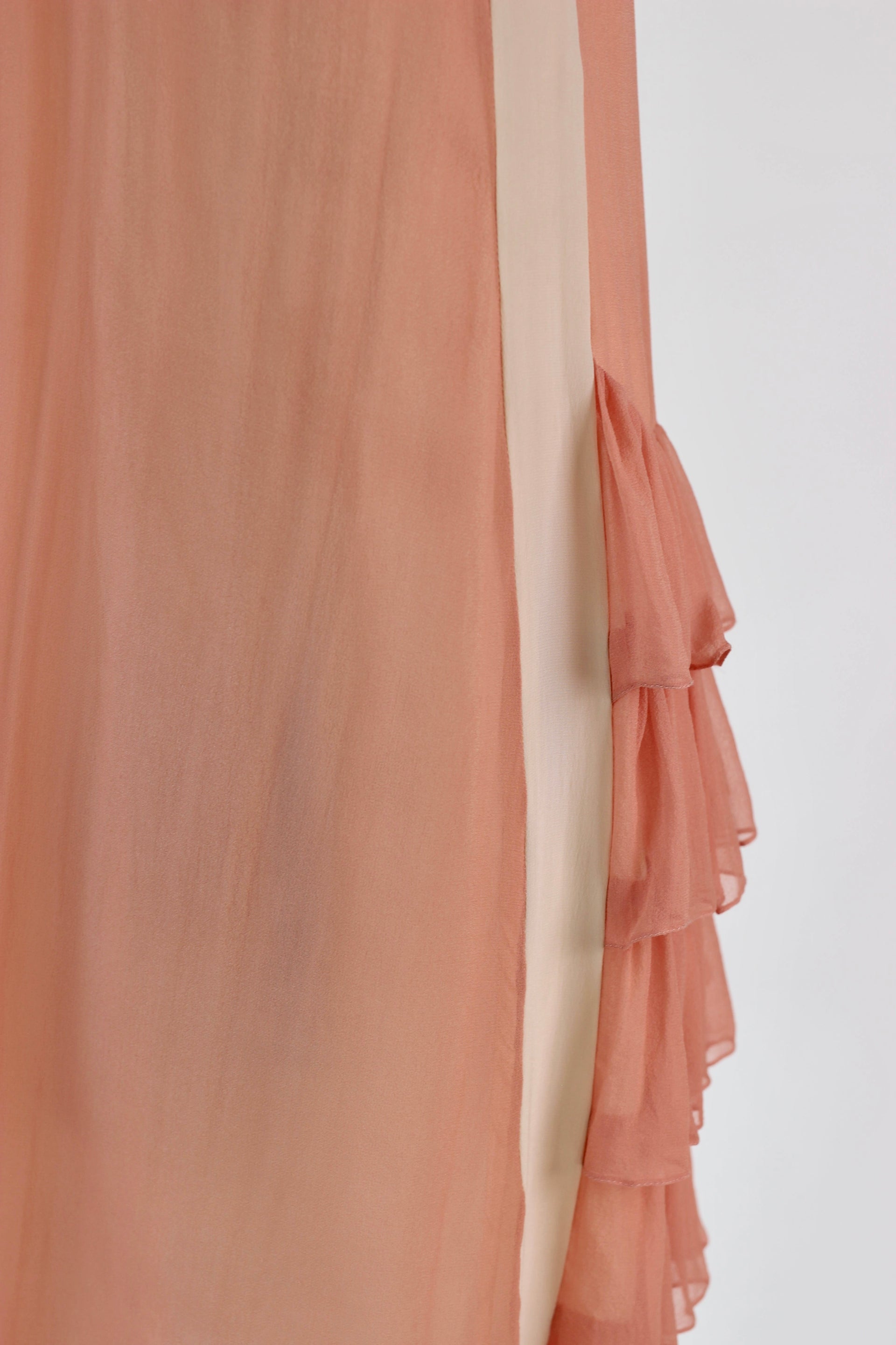 Pale Pink Silk Chiffon Dress - 1920s Inspired // Size S/M