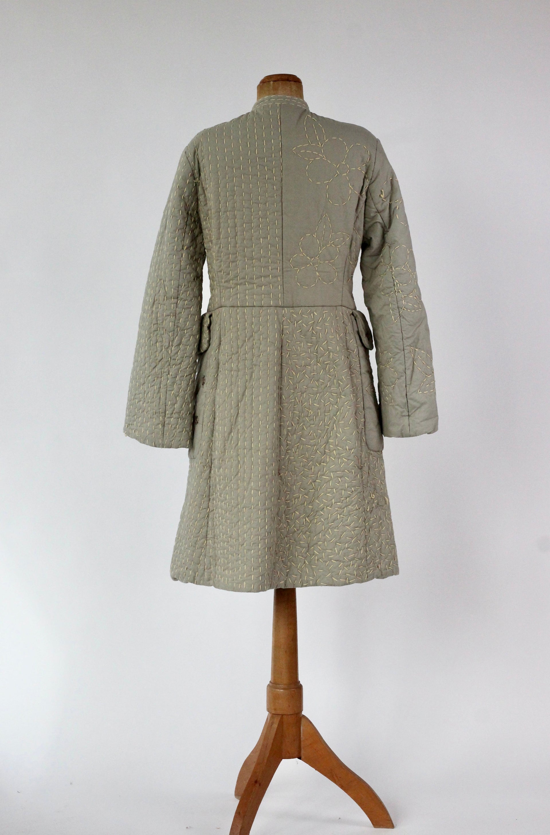 Y2K Quilted Camel/Grey Cotton Coat//Danish Design //Size M/L