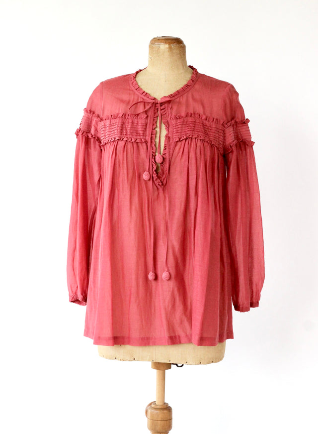 Vintage Y2K Coral Shirt // Danish Design // Size S/M