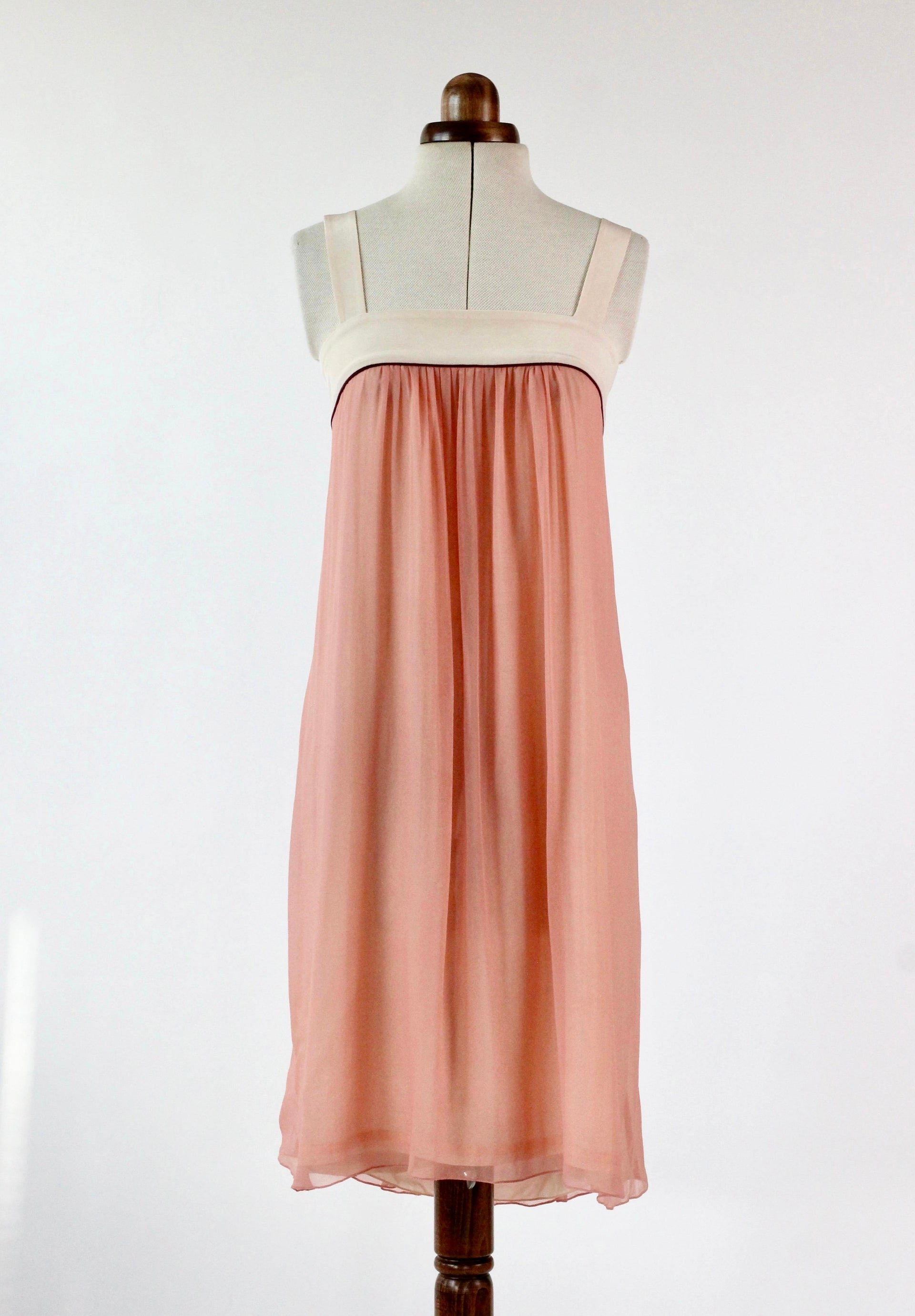 Pale Pink Silk Chiffon Dress - 1920s Inspired // Size S/M