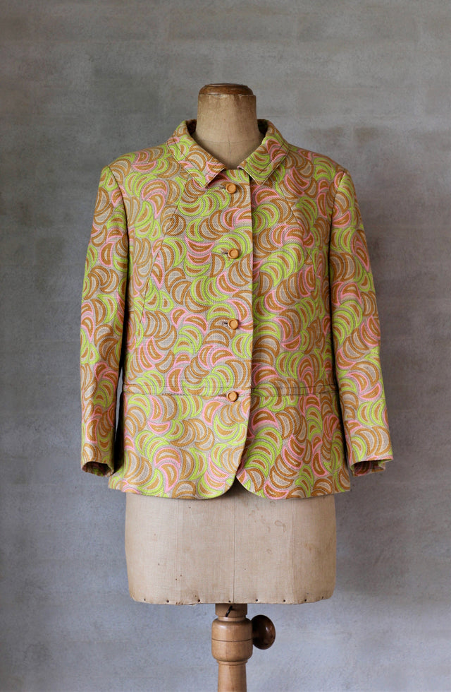 1960s Psychedelic Vintage Jacket//Frabon//Size M/L
