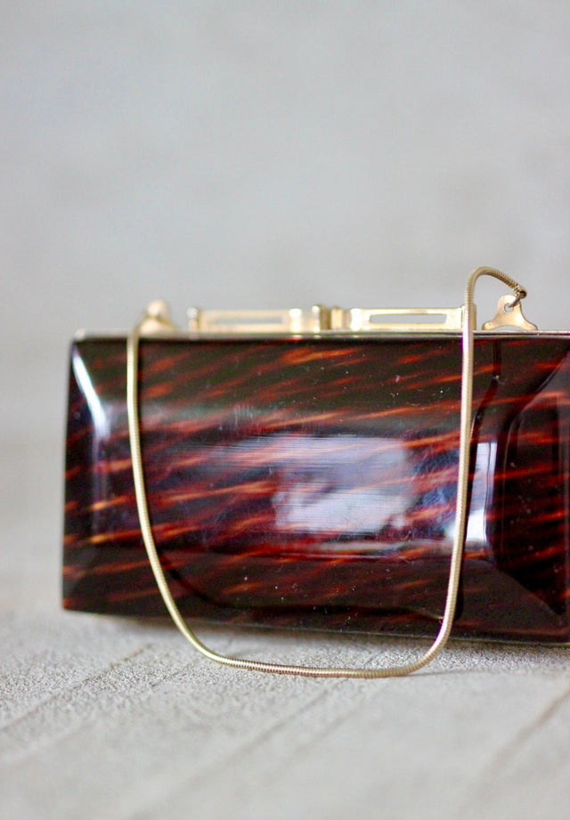 1950s Vintage Celluloid Lucite Purse/Clutch