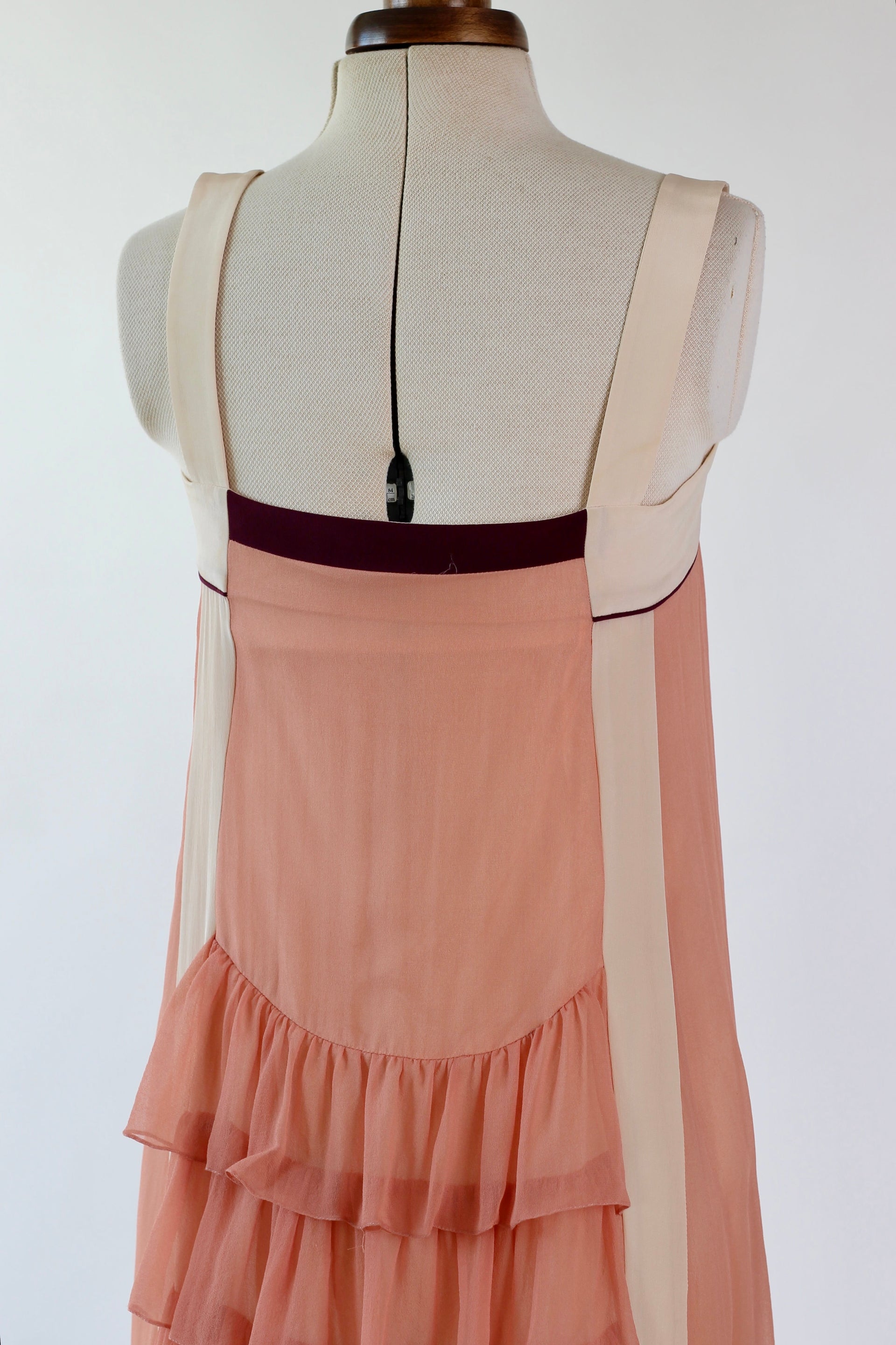 Pale Pink Silk Chiffon Dress - 1920s Inspired // Size S/M