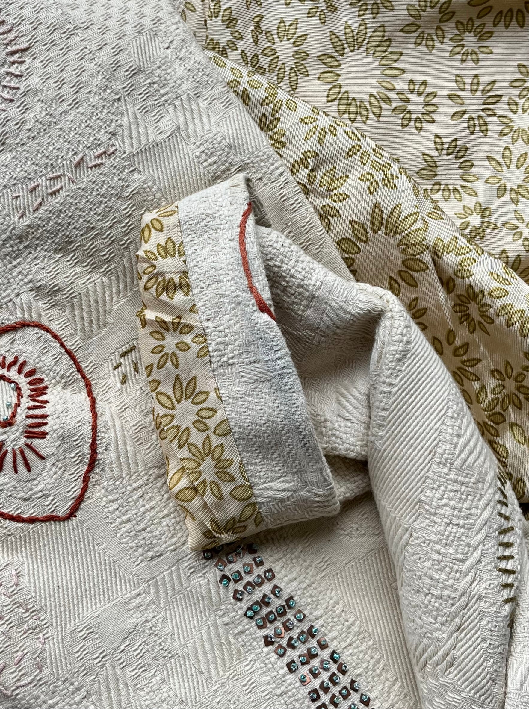 Y2K Embroidered Cream Coat//Danish Design //Size S/M
