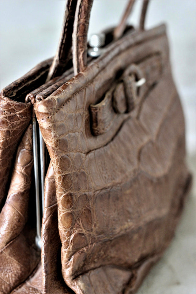 1960s Leather Top Handle Bag With small Belt
