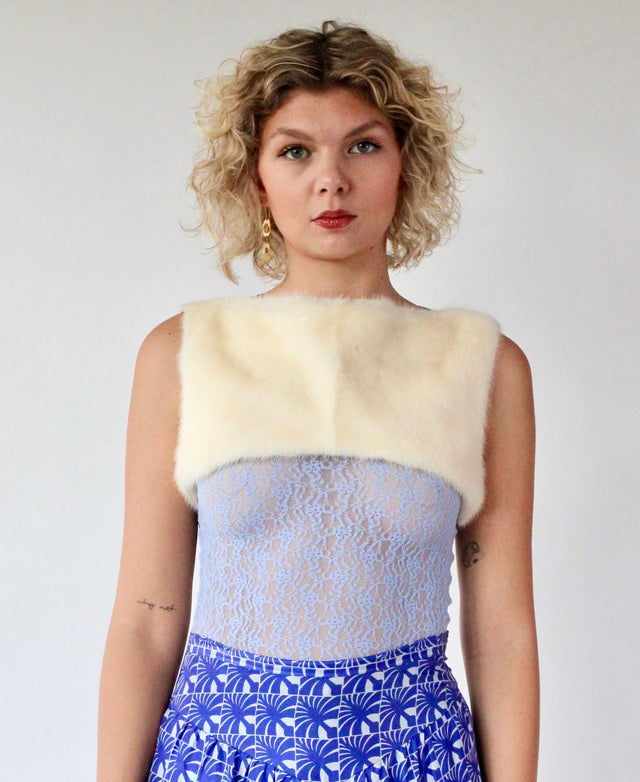 Vintage Y2K Ivory Top//Danish Design//Size S/M