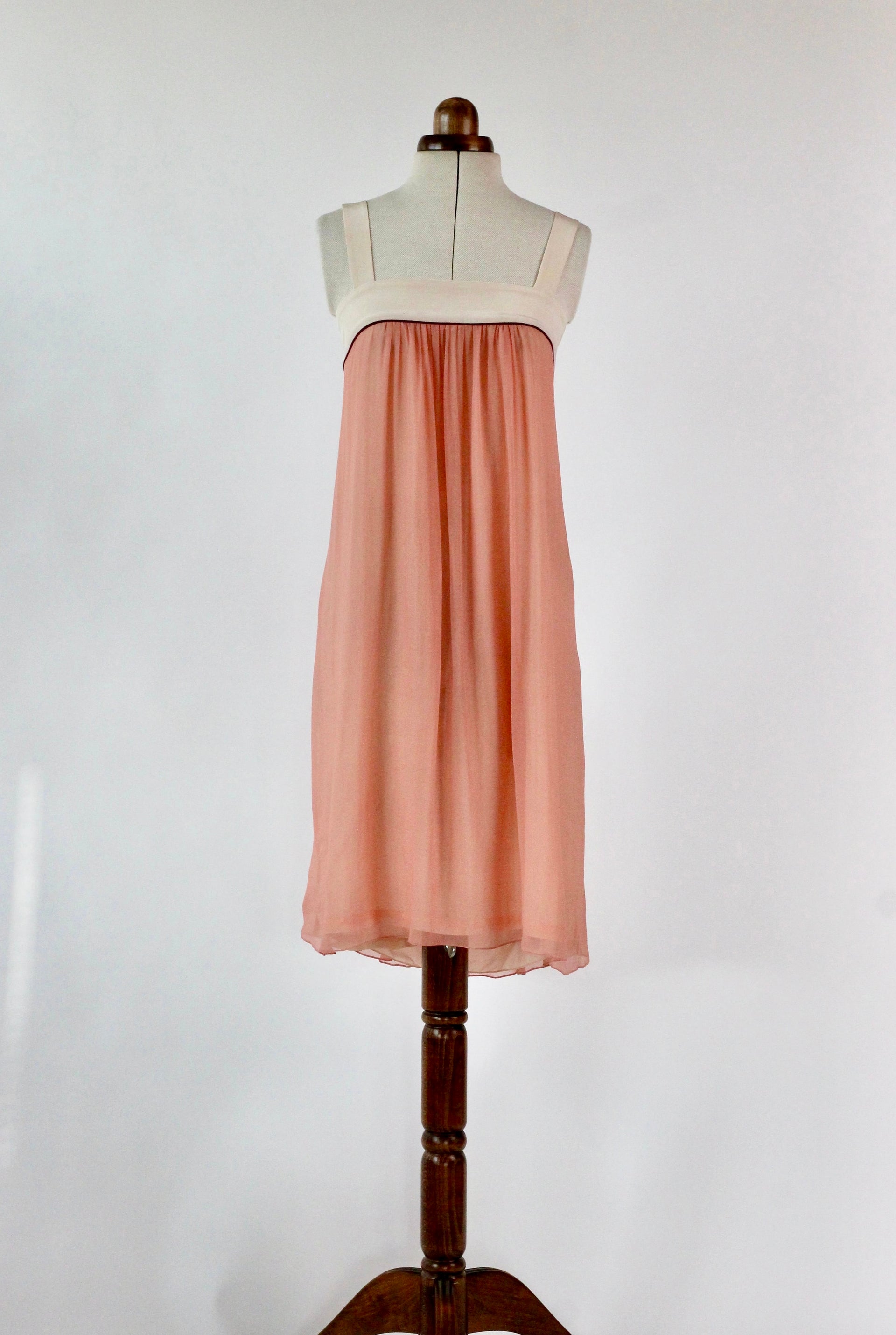 Pale Pink Silk Chiffon Dress - 1920s Inspired // Size S/M