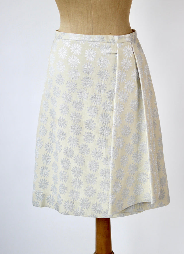 Vintage Y2K Skirt with Silver Flowers // Danish Design // Size M