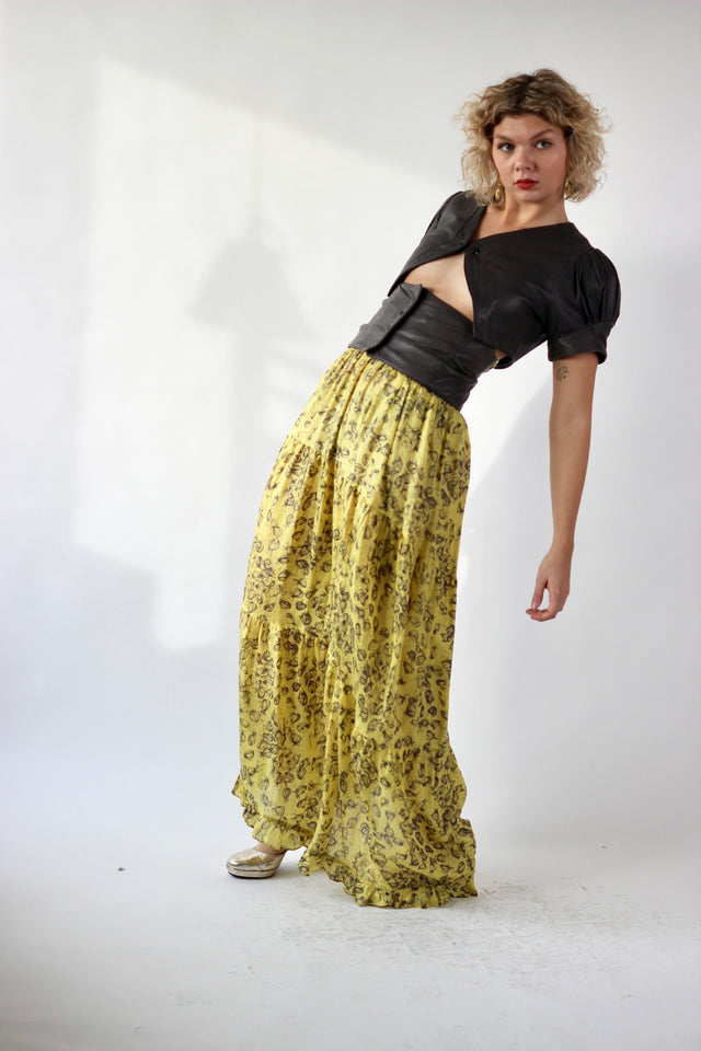 Y2K Vintage Yellow Dess/Skirt//Danish Design//Size S/M