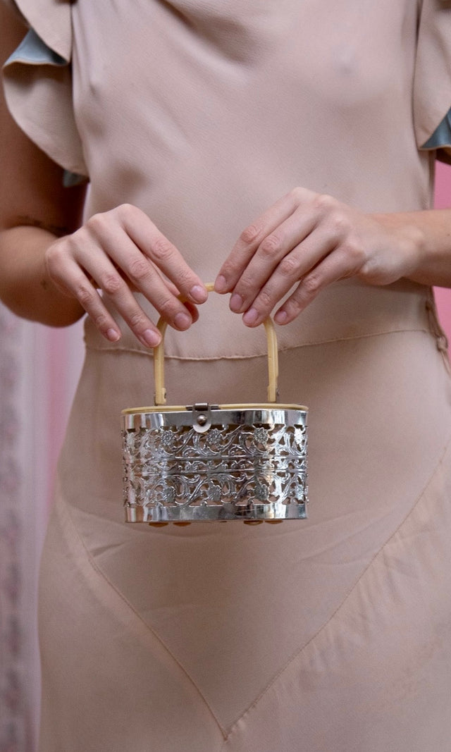 1950s Lucite Metal Box Handbag