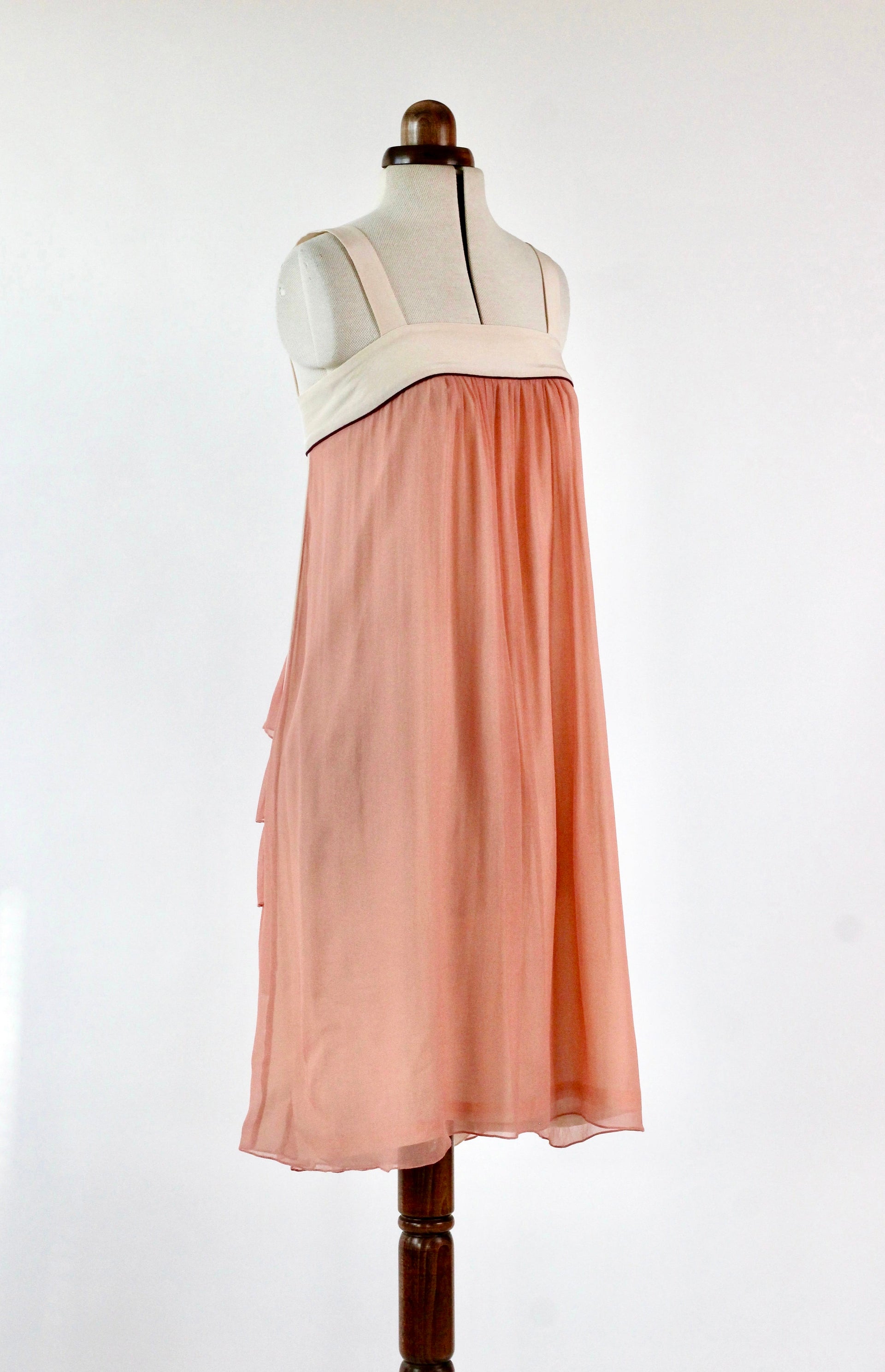 Pale Pink Silk Chiffon Dress - 1920s Inspired // Size S/M
