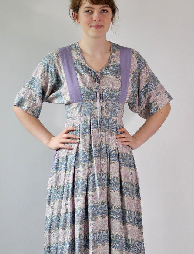 Y2K Purple Maxi Silk Dress//Danish Design//Size XS