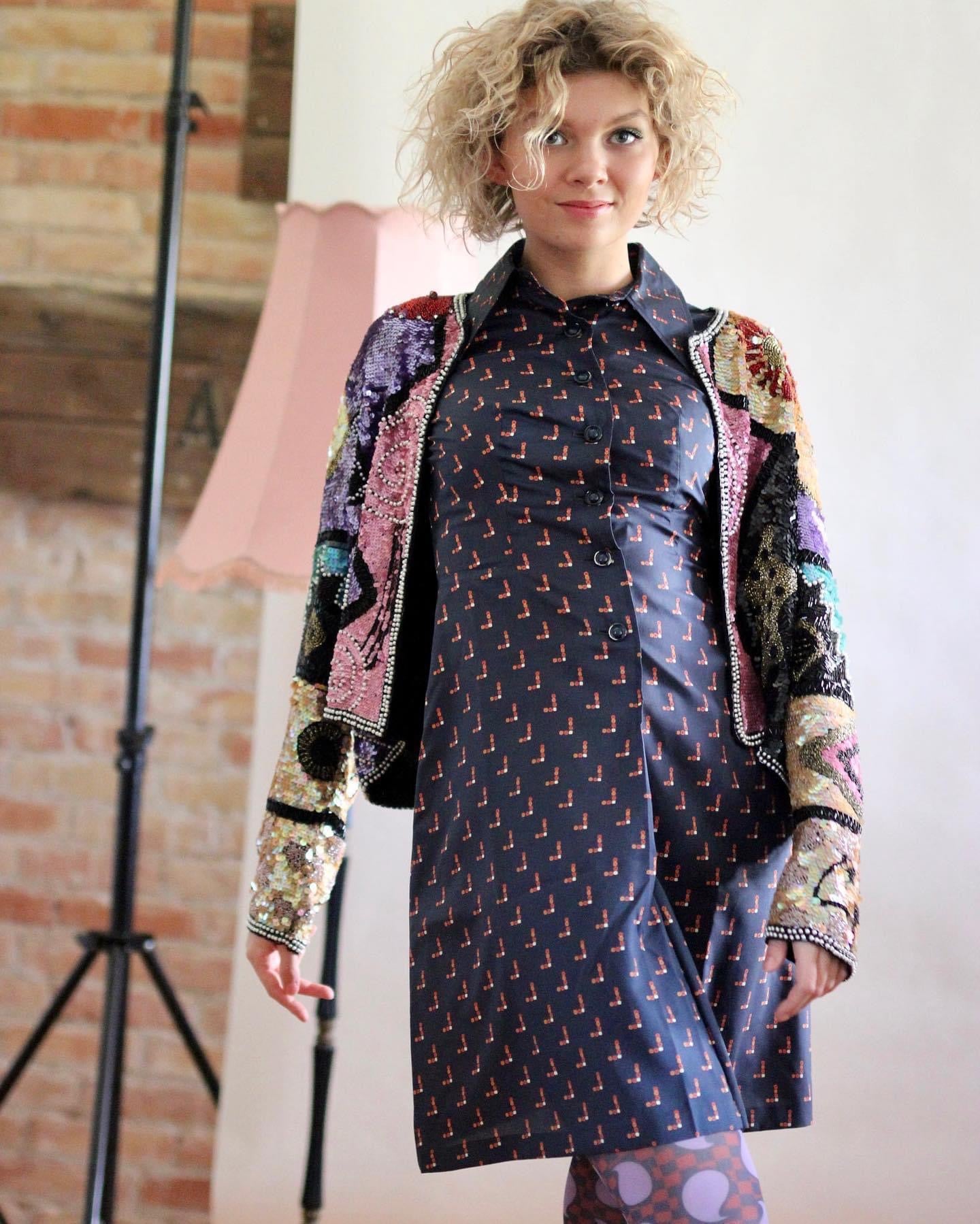 Vintage Beaded Sequin Jacket//Size M/L