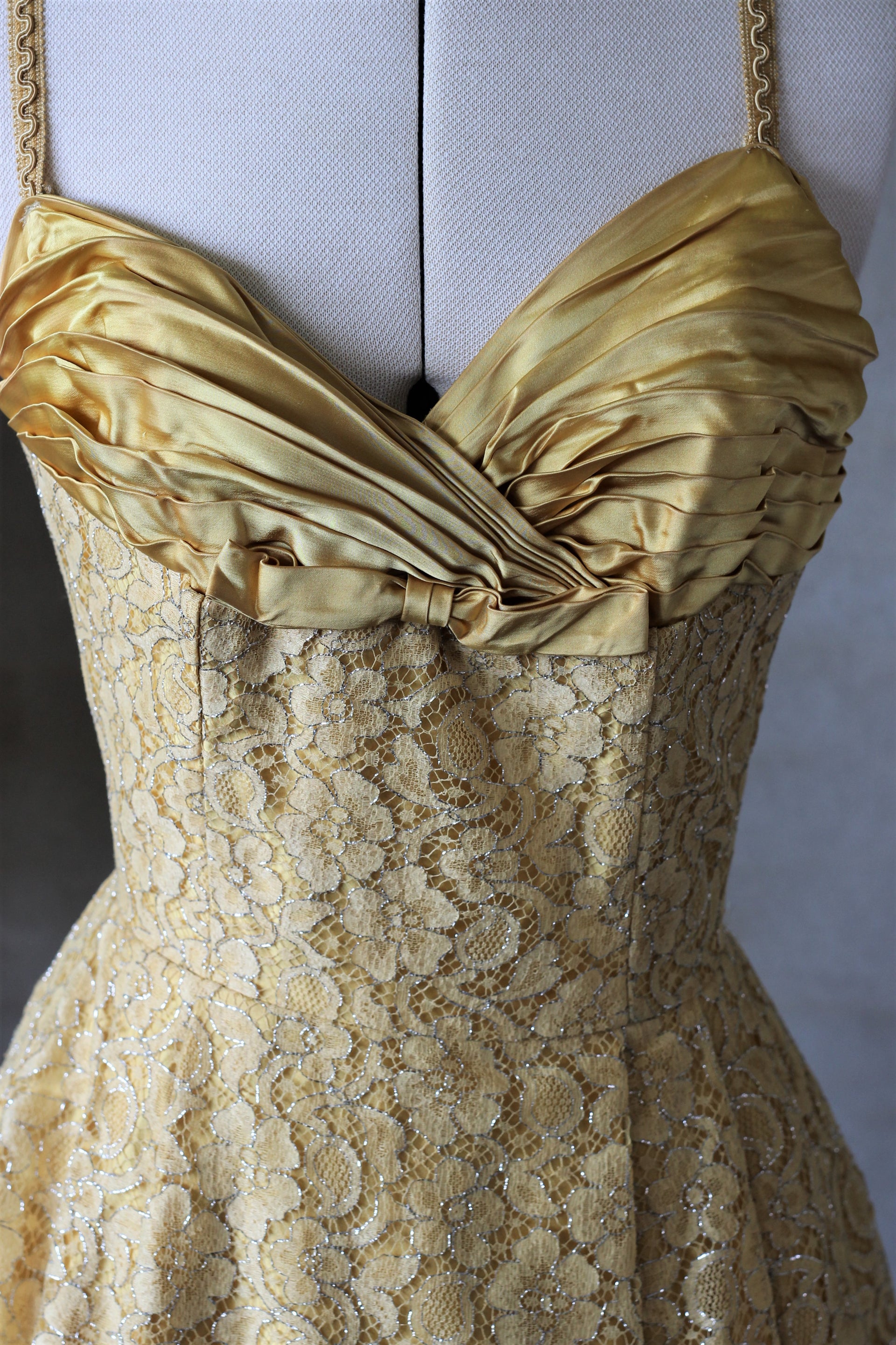1950s Yellow Lace Dress