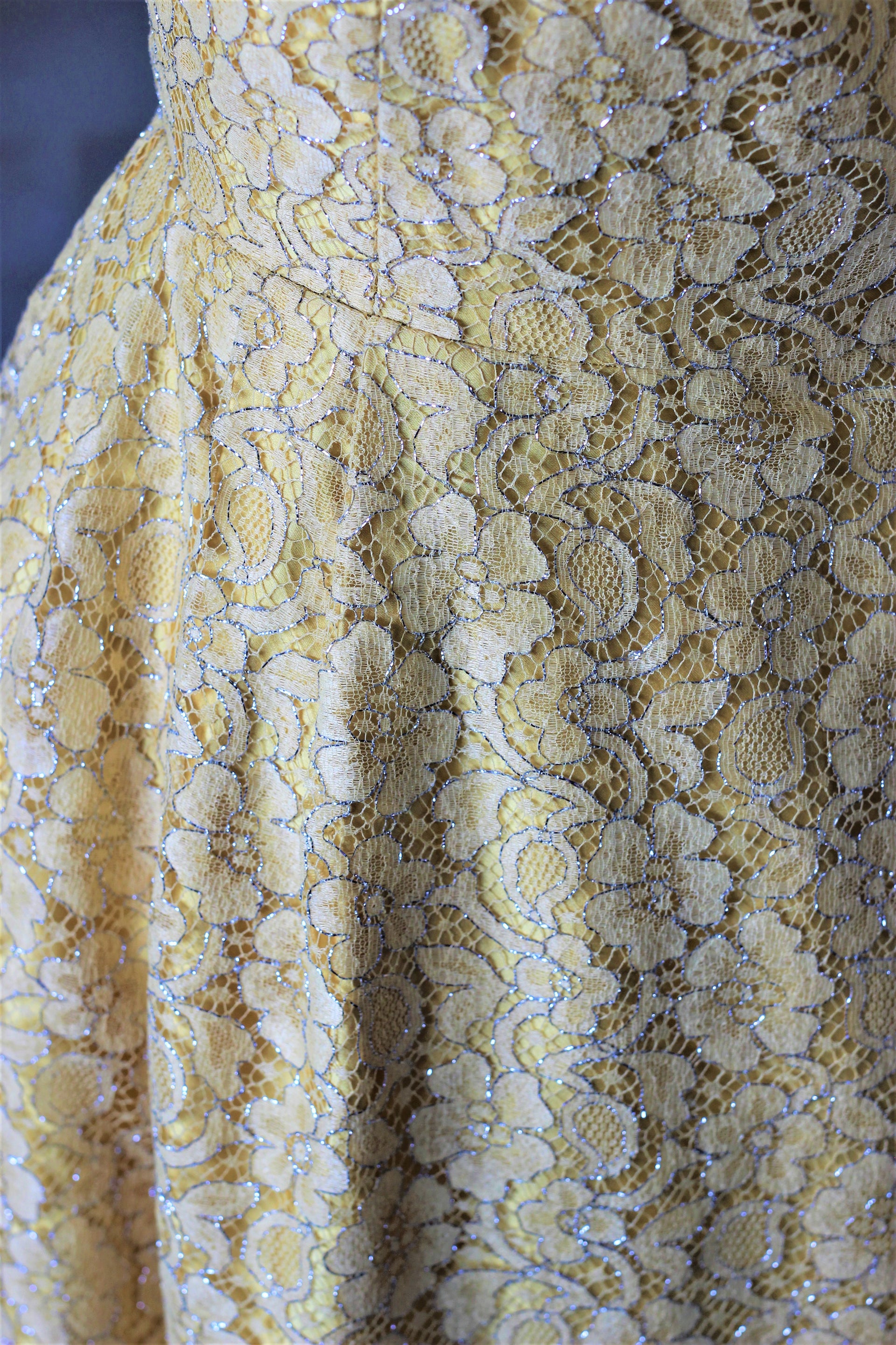 1950s Yellow Lace Dress