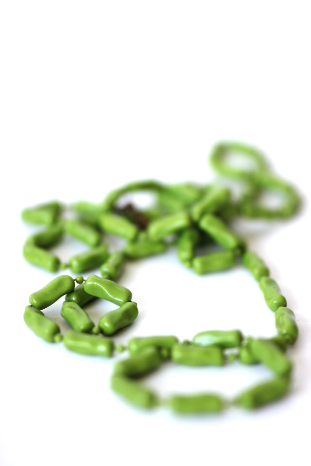 Long Bright Green Necklace.