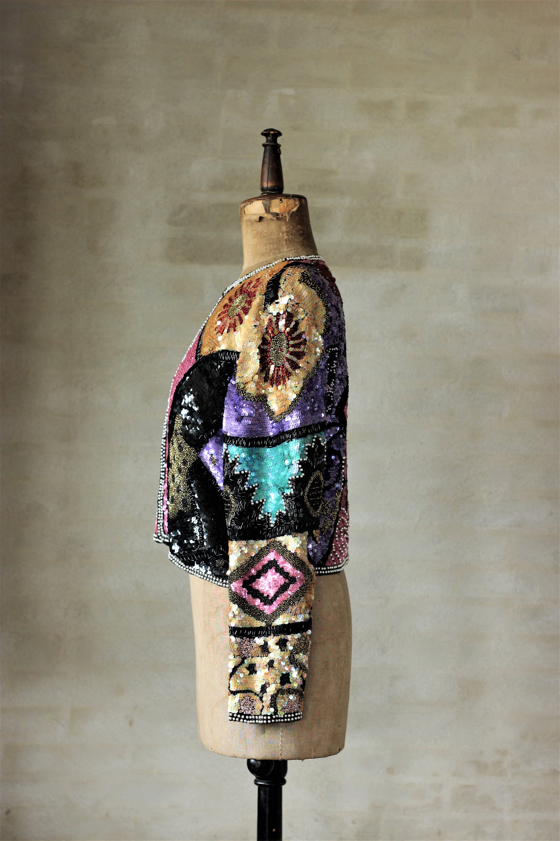 Vintage Beaded Sequin Jacket//Size M/L
