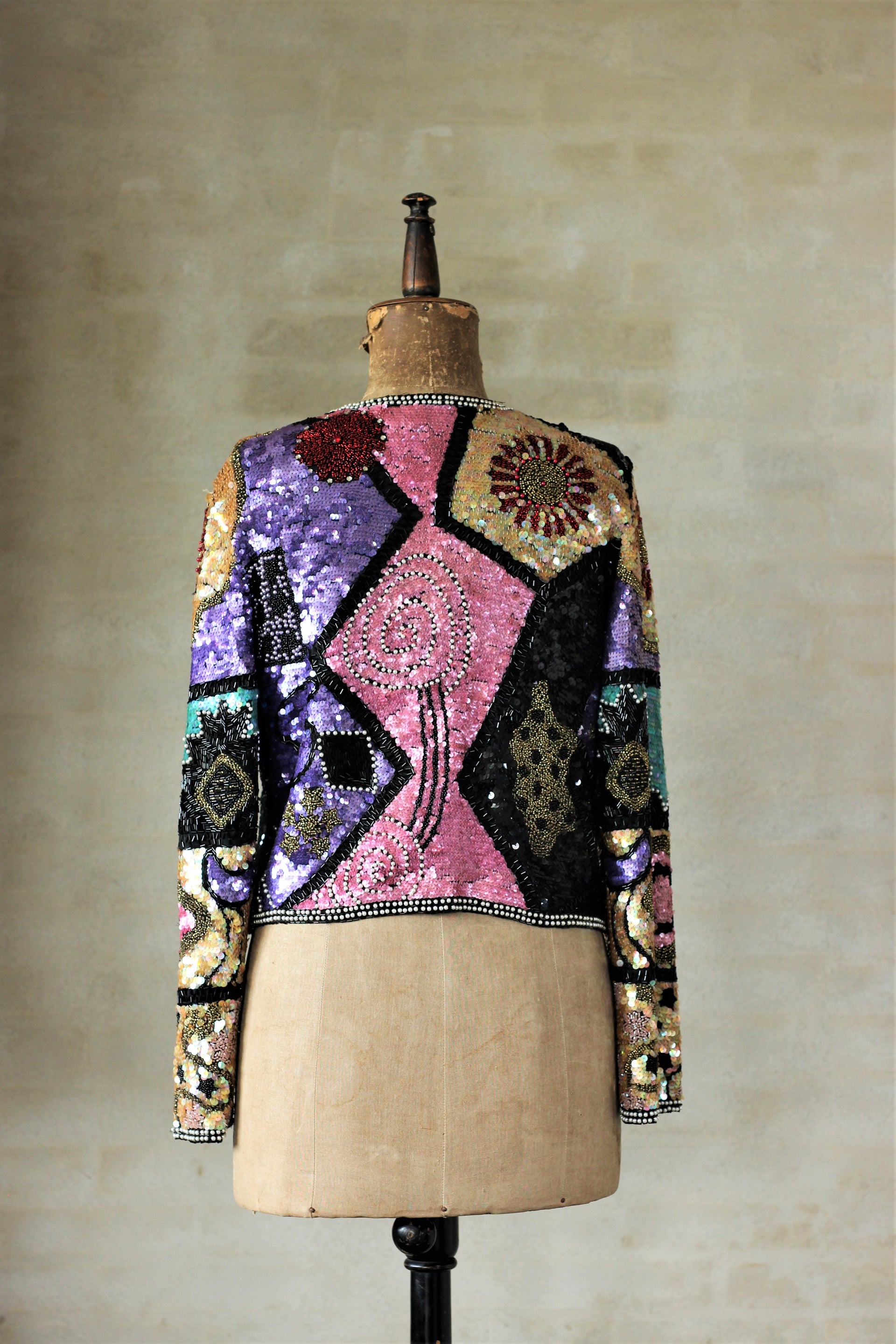 Vintage Beaded Sequin Jacket//Size M/L