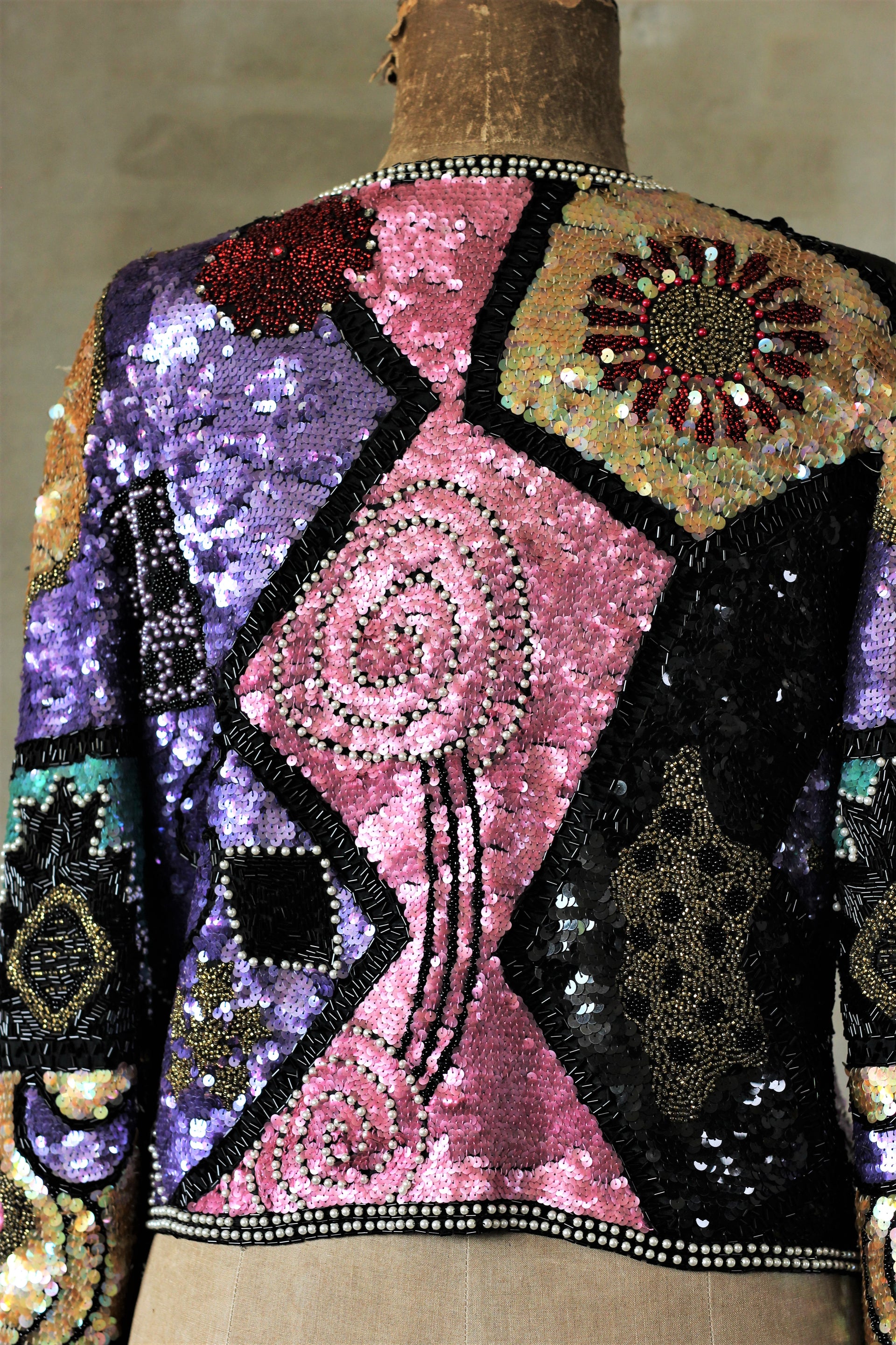 Vintage Beaded Sequin Jacket//Size M/L