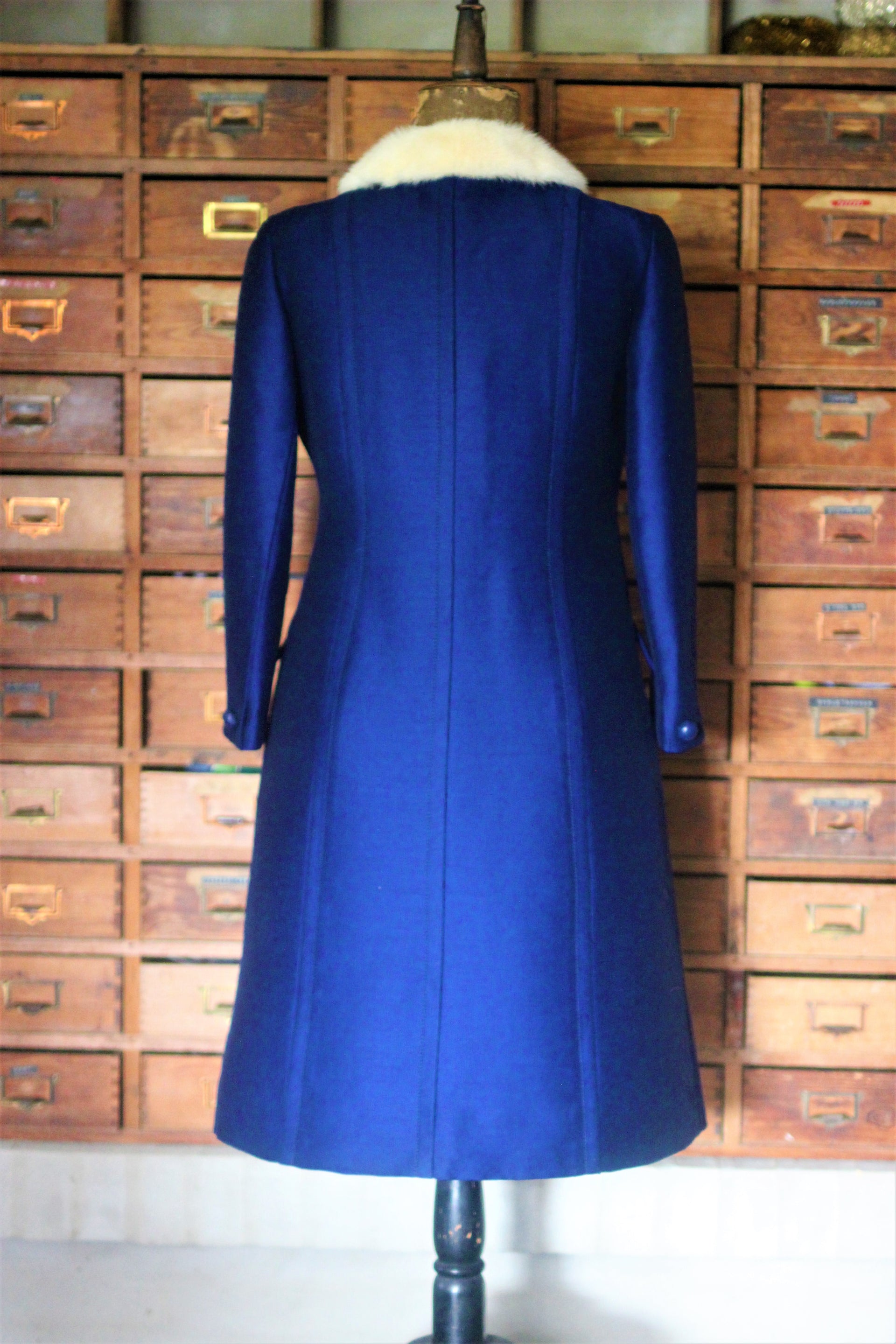 1960s Designer Vintage Navy Blue Suit//Size M