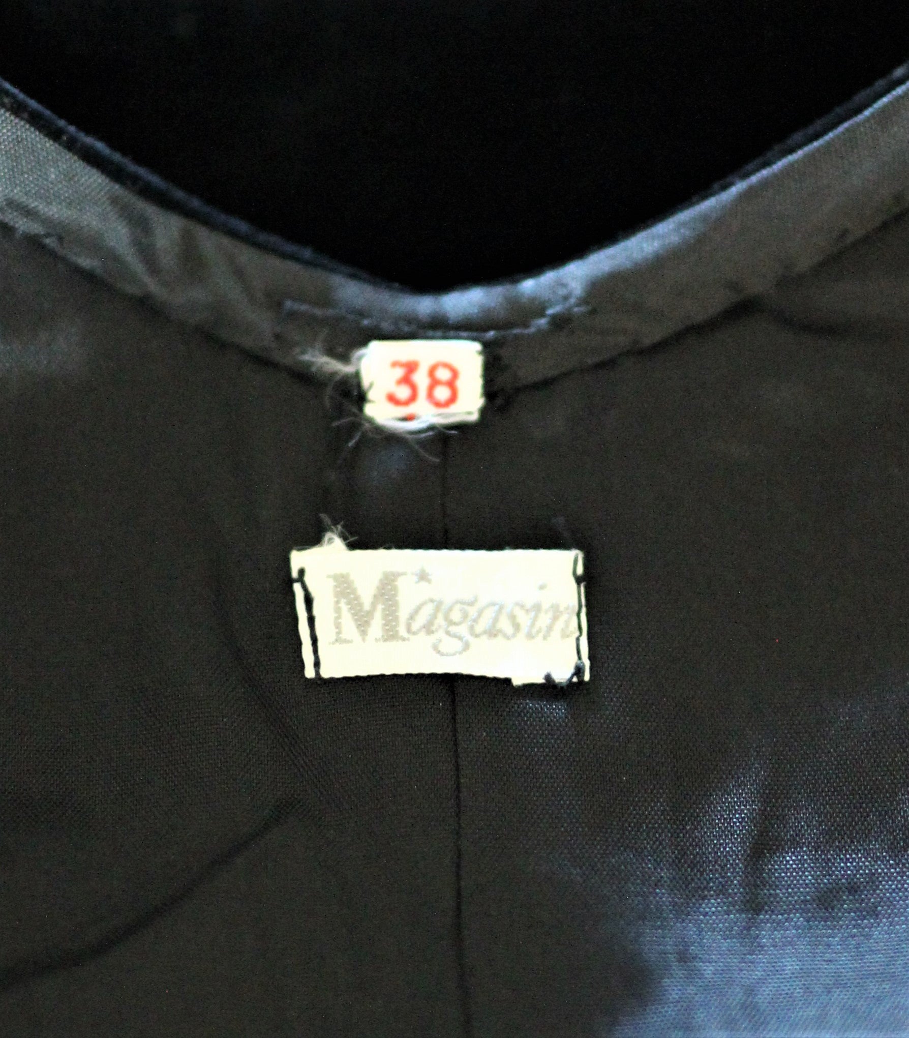 1960s Vintage Black Velvet Dress/Magasin//Size M